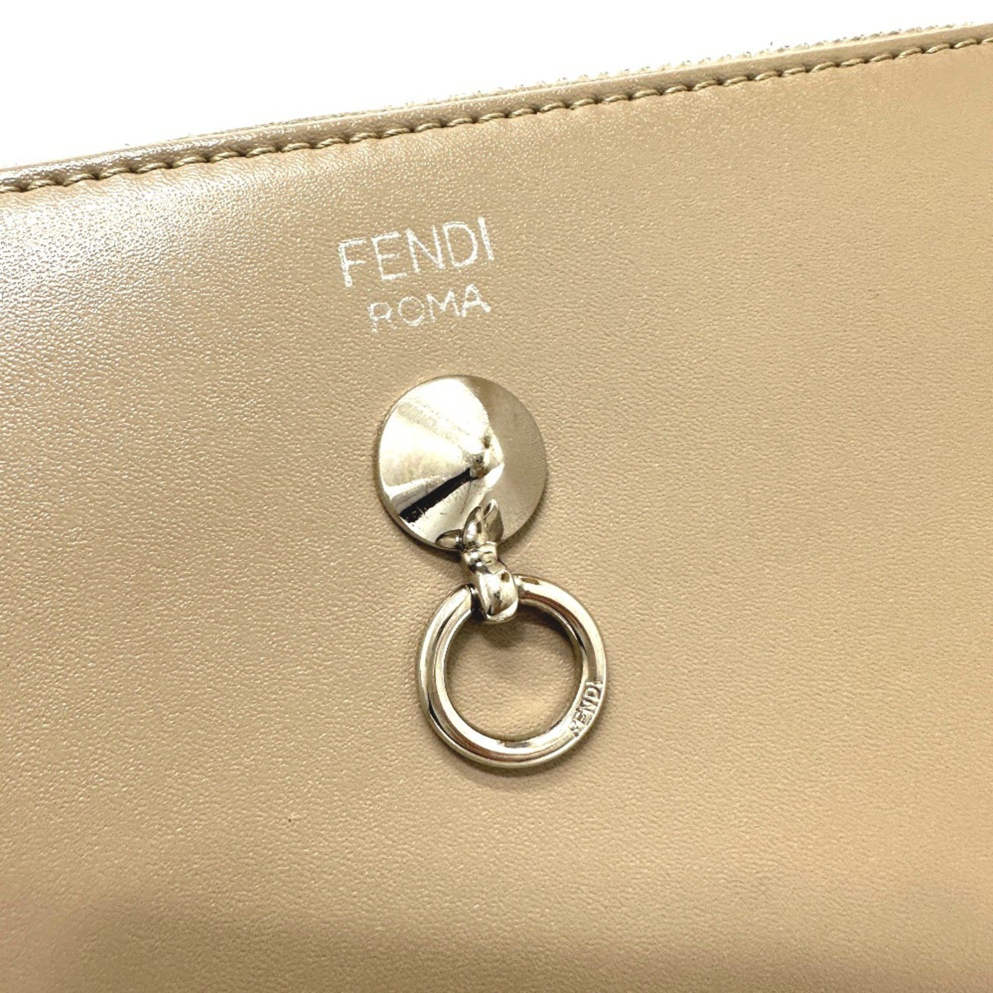 Fendi Fendi 8M0299 Zip Around Long Wallet Beige Size ONE SIZE - 6 Thumbnail