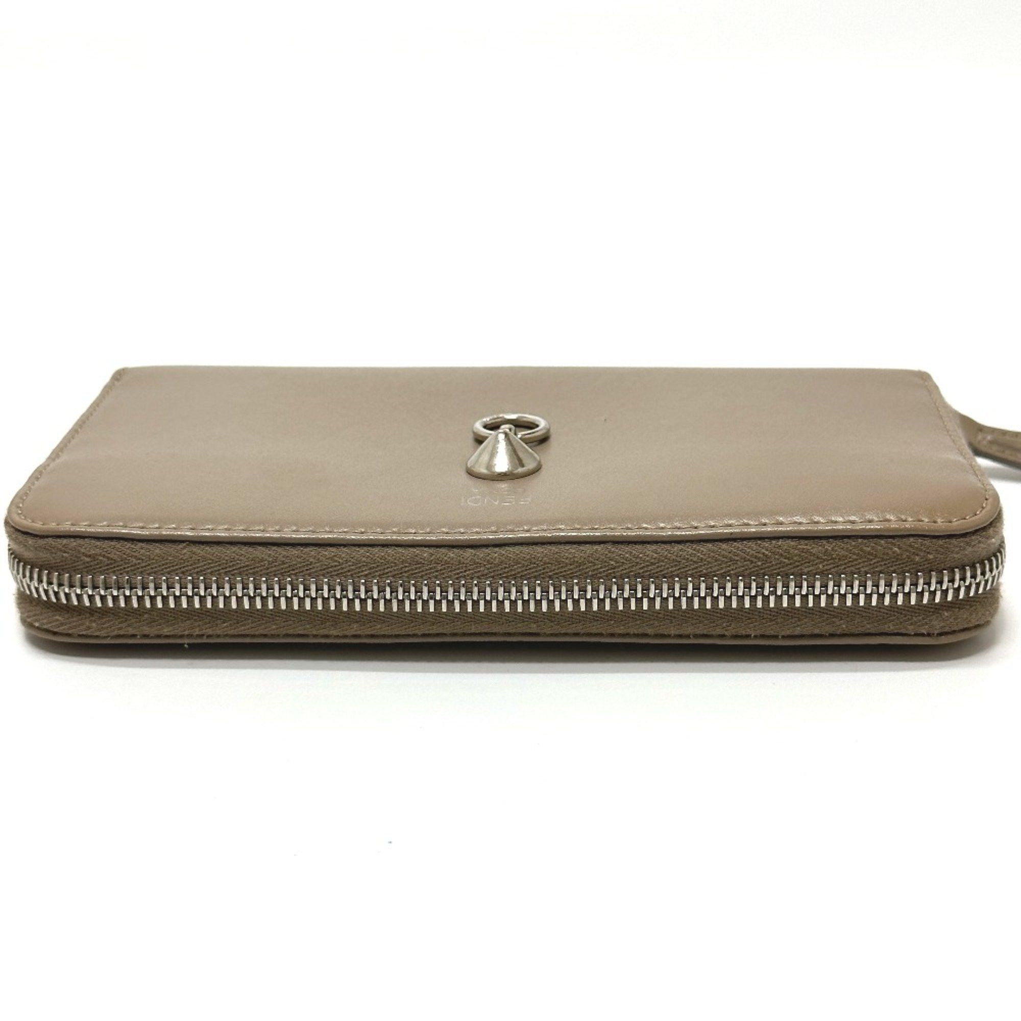 Fendi Fendi 8M0299 Zip Around Long Wallet Beige Size ONE SIZE - 7 Thumbnail