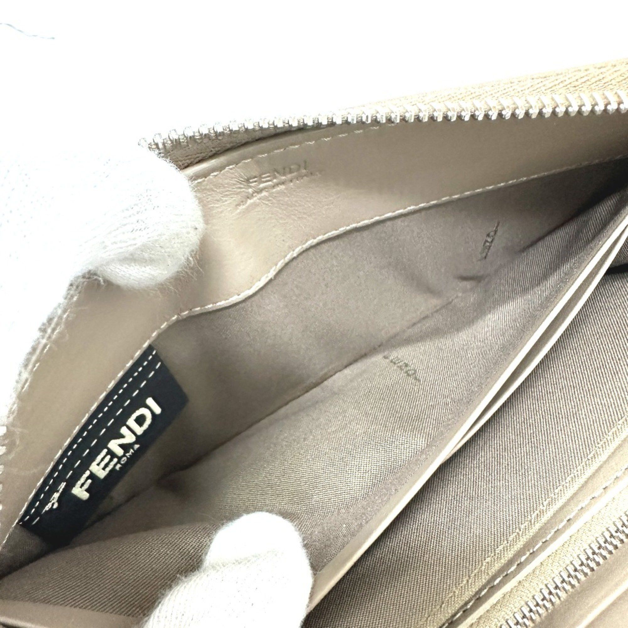 Fendi Fendi 8M0299 Zip Around Long Wallet Beige Size ONE SIZE - 12 Thumbnail