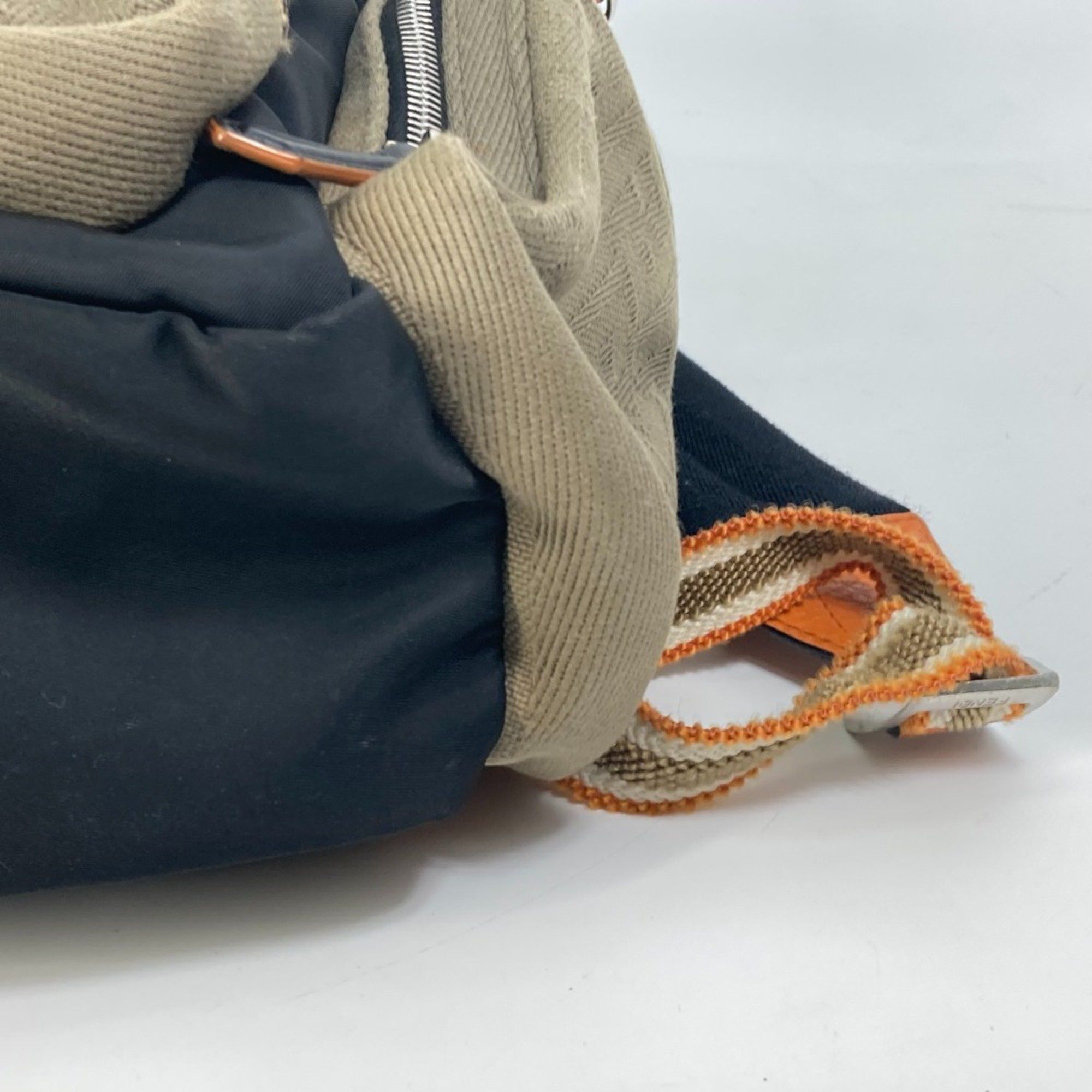 Fendi Fendi 7VZ048 Backpack Bag Backpack Black orange x khaki Size ONE SIZE - 6 Thumbnail