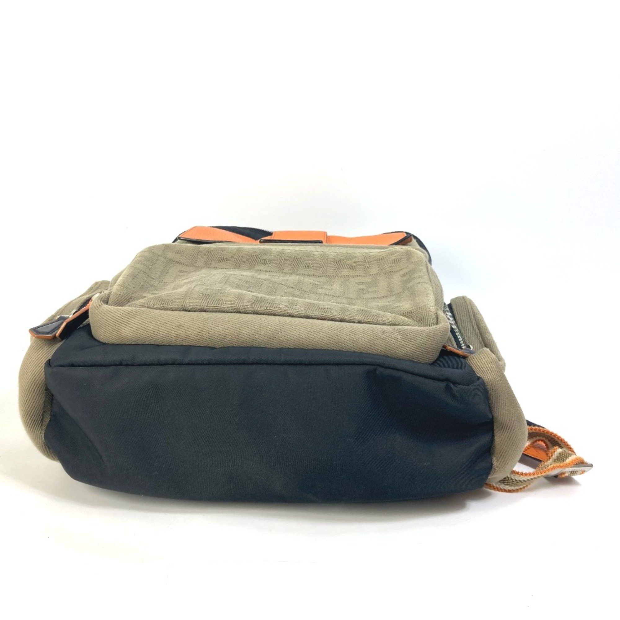 Fendi Fendi 7VZ048 Backpack Bag Backpack Black orange x khaki Size ONE SIZE - 5 Thumbnail