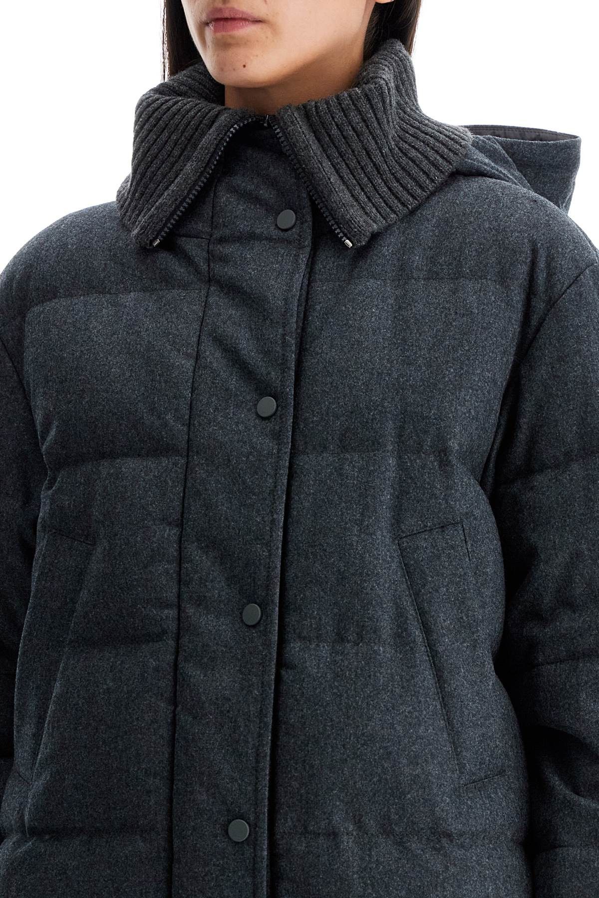Brunello Cucinelli BRUNELLO CUCINELLI Woolen Down Jacket With Hood Size S / US 4 / IT 40 - 4 Thumbnail