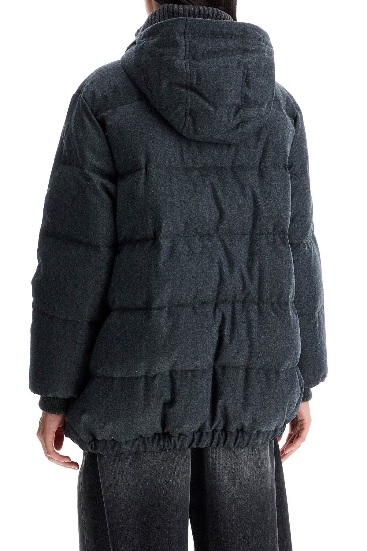 Brunello Cucinelli BRUNELLO CUCINELLI Woolen Down Jacket With Hood Size S / US 4 / IT 40 - 3 Thumbnail