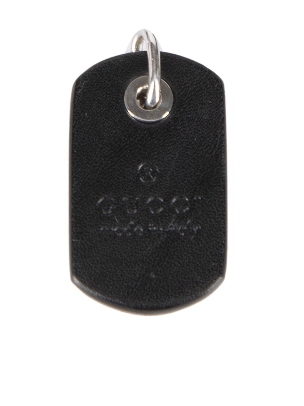 Gucci Black Leather & 18kt Diamond Aquarius Dog Tag Pendant Size ONE SIZE - 4 Thumbnail