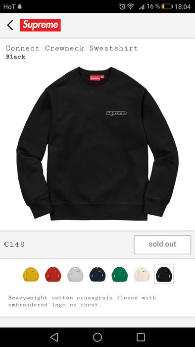 Supreme connect hot sale crewneck sweatshirt