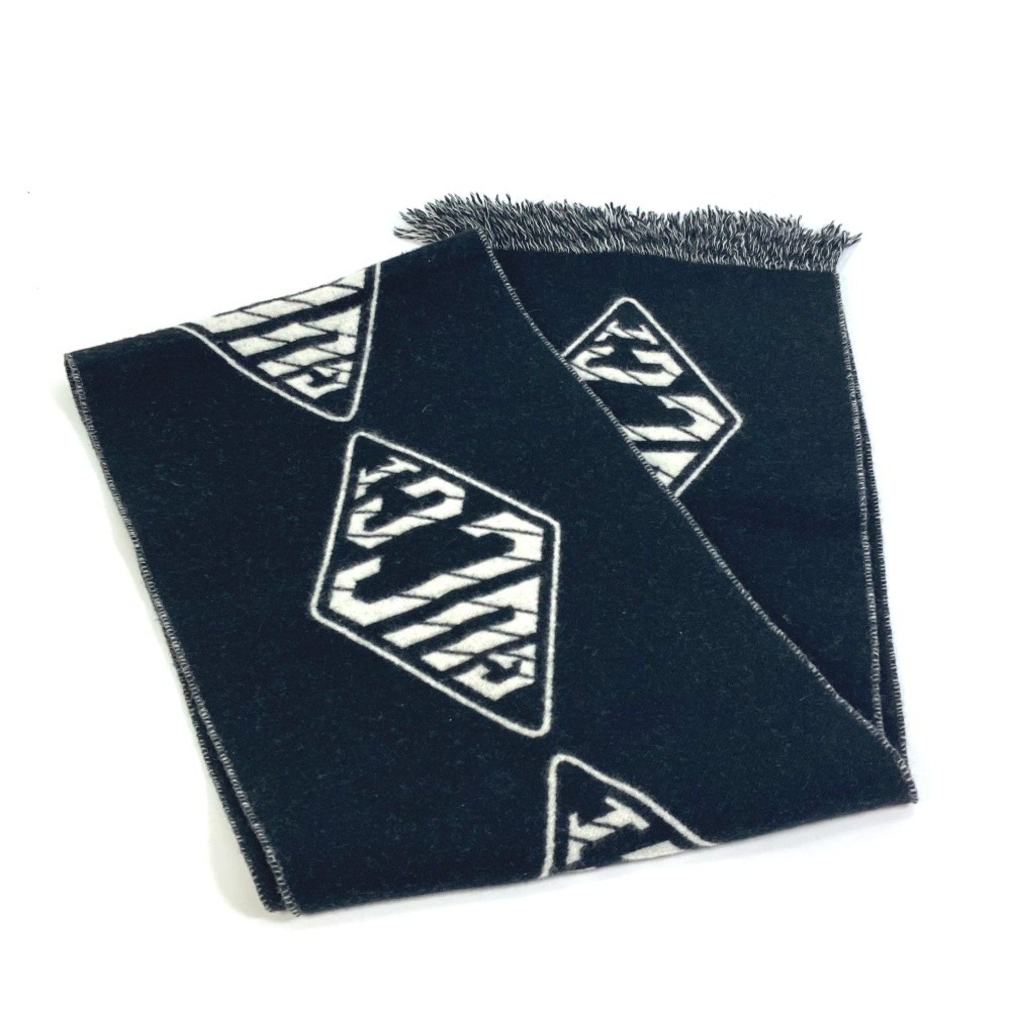 Gucci Gucci Bicolor fringe Scarf Black White Size ONE SIZE - 2 Thumbnail