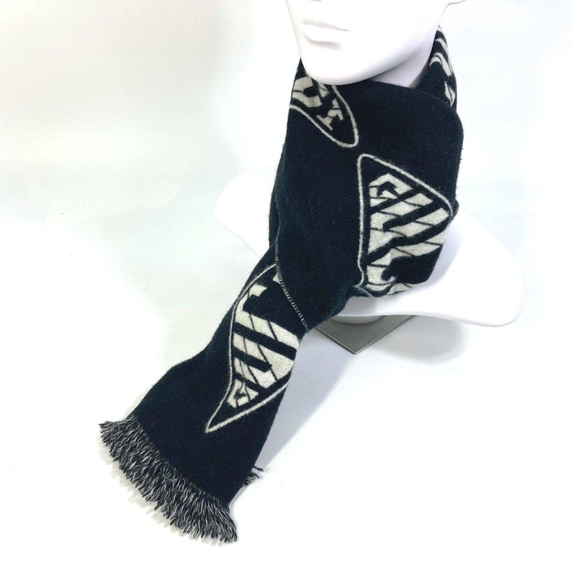 Gucci Gucci Bicolor fringe Scarf Black White Size ONE SIZE - 10 Thumbnail
