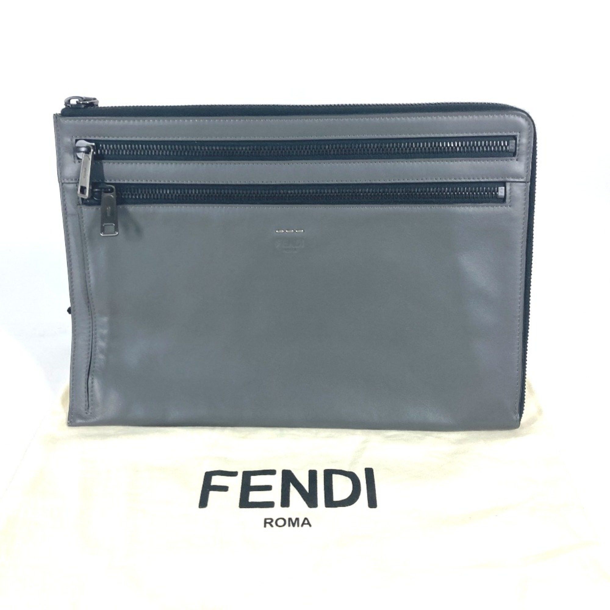 Fendi Fendi 7M0237 bag pouch Clutch bag gray Size ONE SIZE - 14 Thumbnail