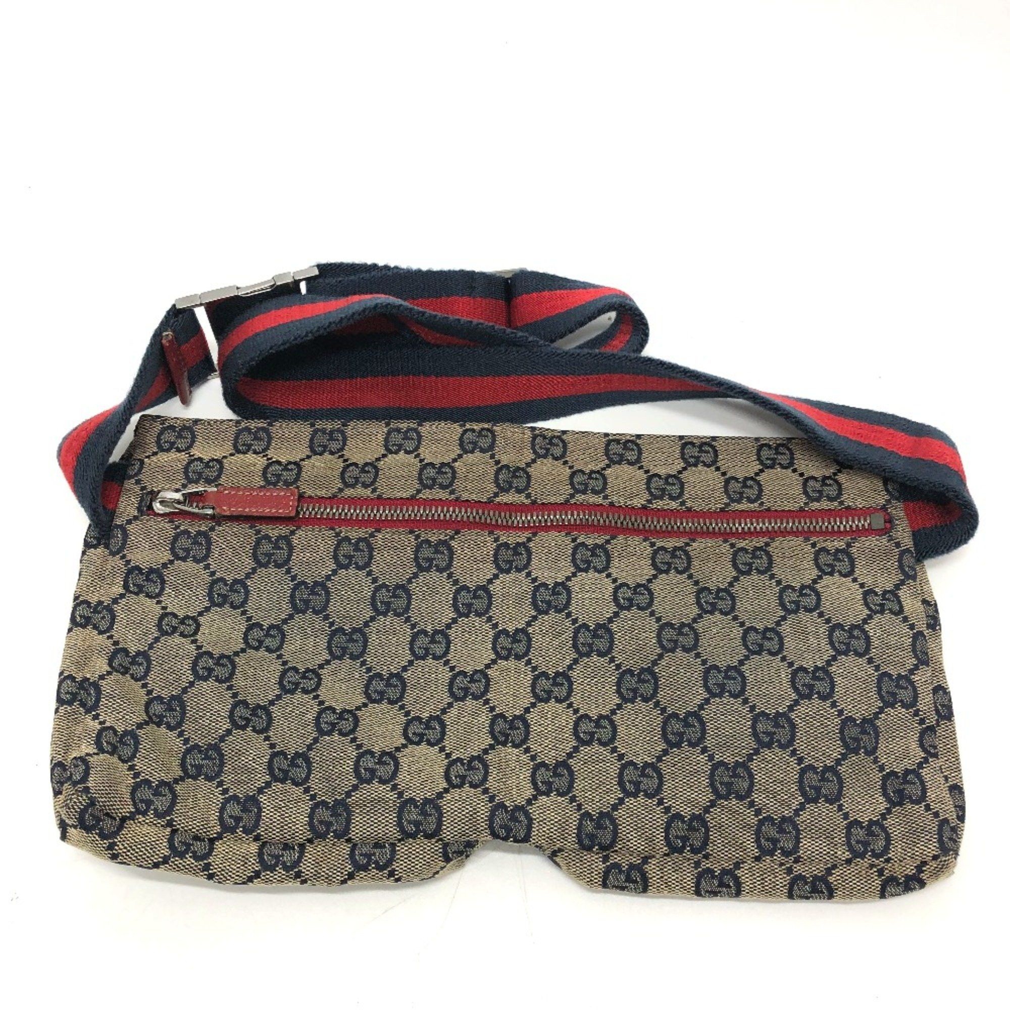 Gucci Gucci 28566 GG/logo Bag Waist Pouch Red SilverHardware Size ONE SIZE - 2 Thumbnail