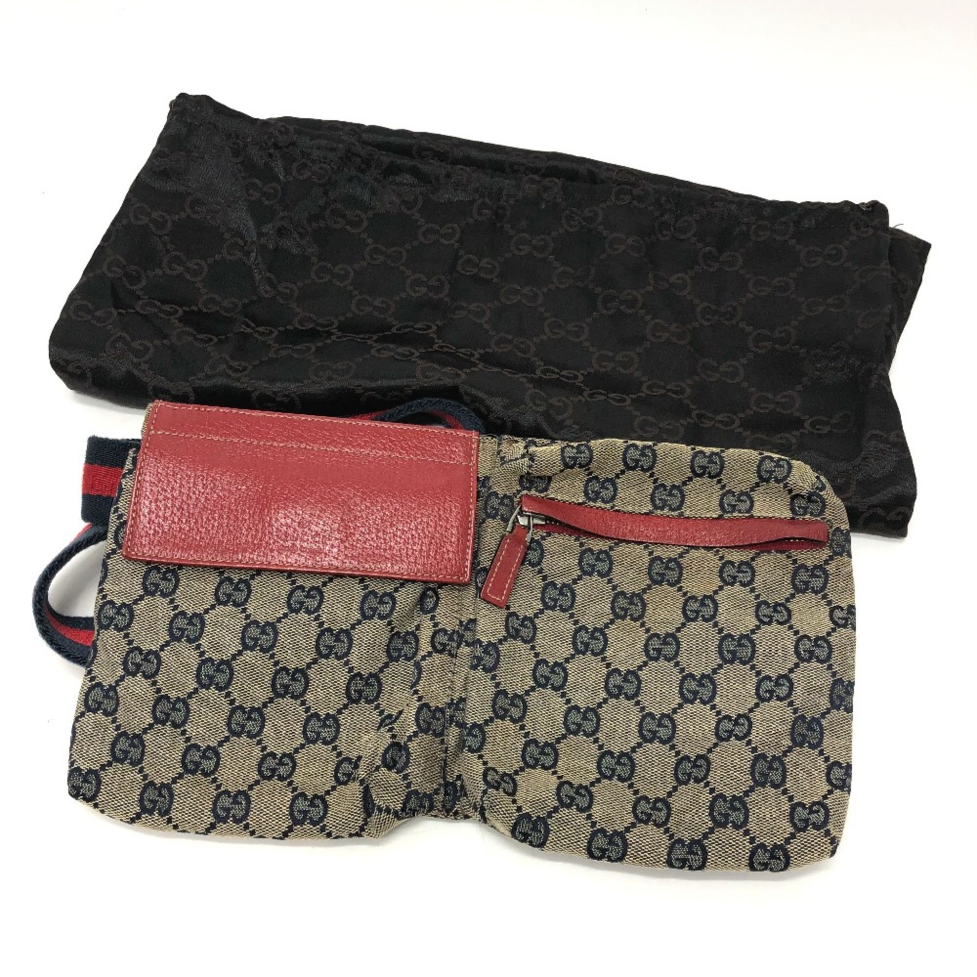Gucci Gucci 28566 GG/logo Bag Waist Pouch Red SilverHardware Size ONE SIZE - 13 Thumbnail