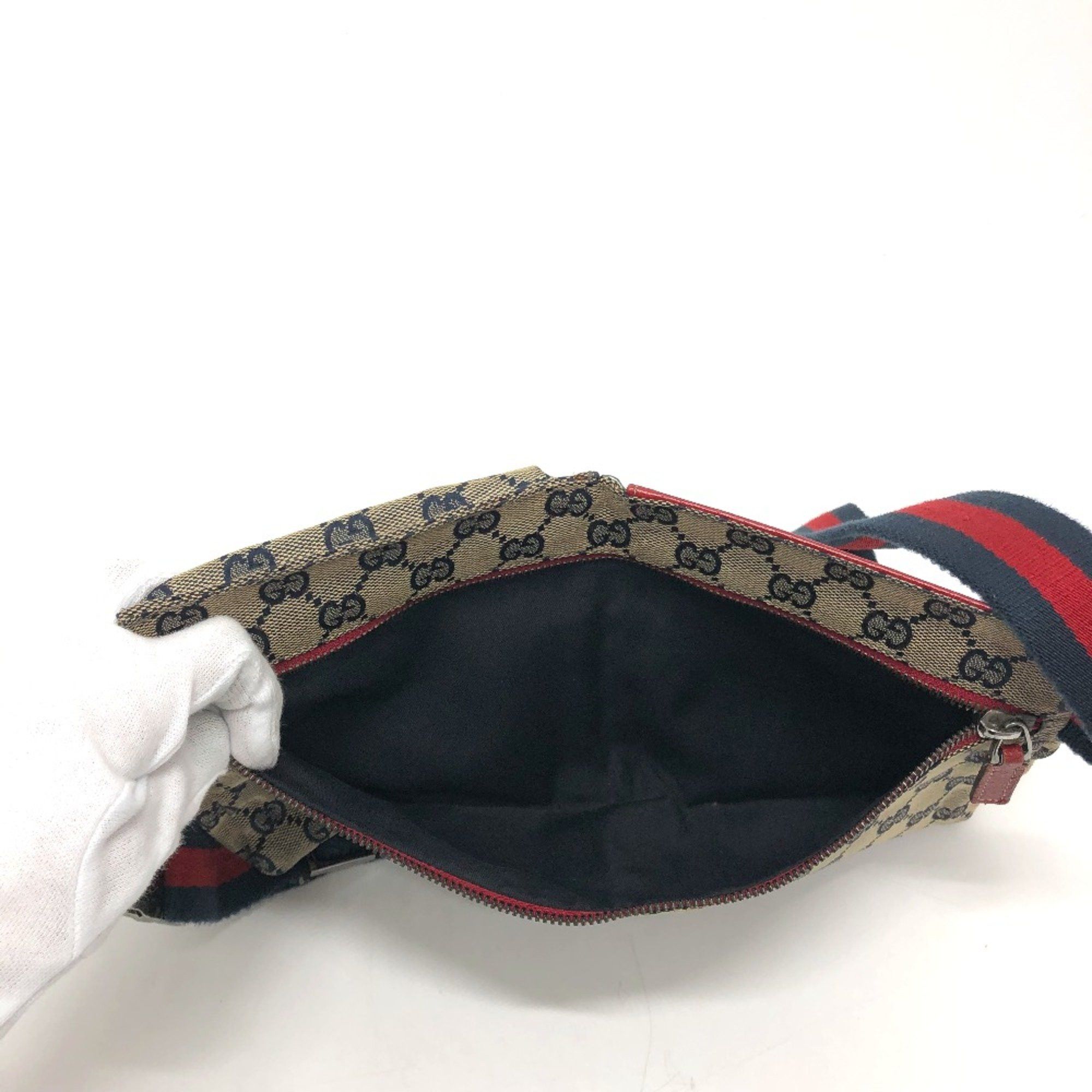 Gucci Gucci 28566 GG/logo Bag Waist Pouch Red SilverHardware Size ONE SIZE - 11 Thumbnail