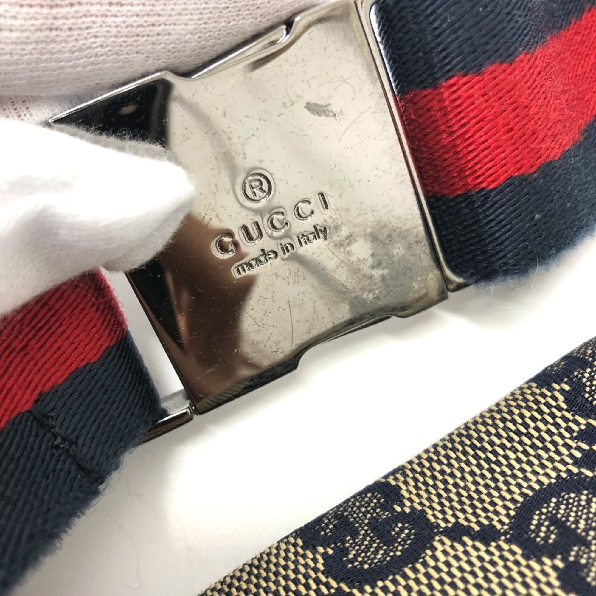 Gucci Gucci 28566 GG/logo Bag Waist Pouch Red SilverHardware Size ONE SIZE - 12 Thumbnail