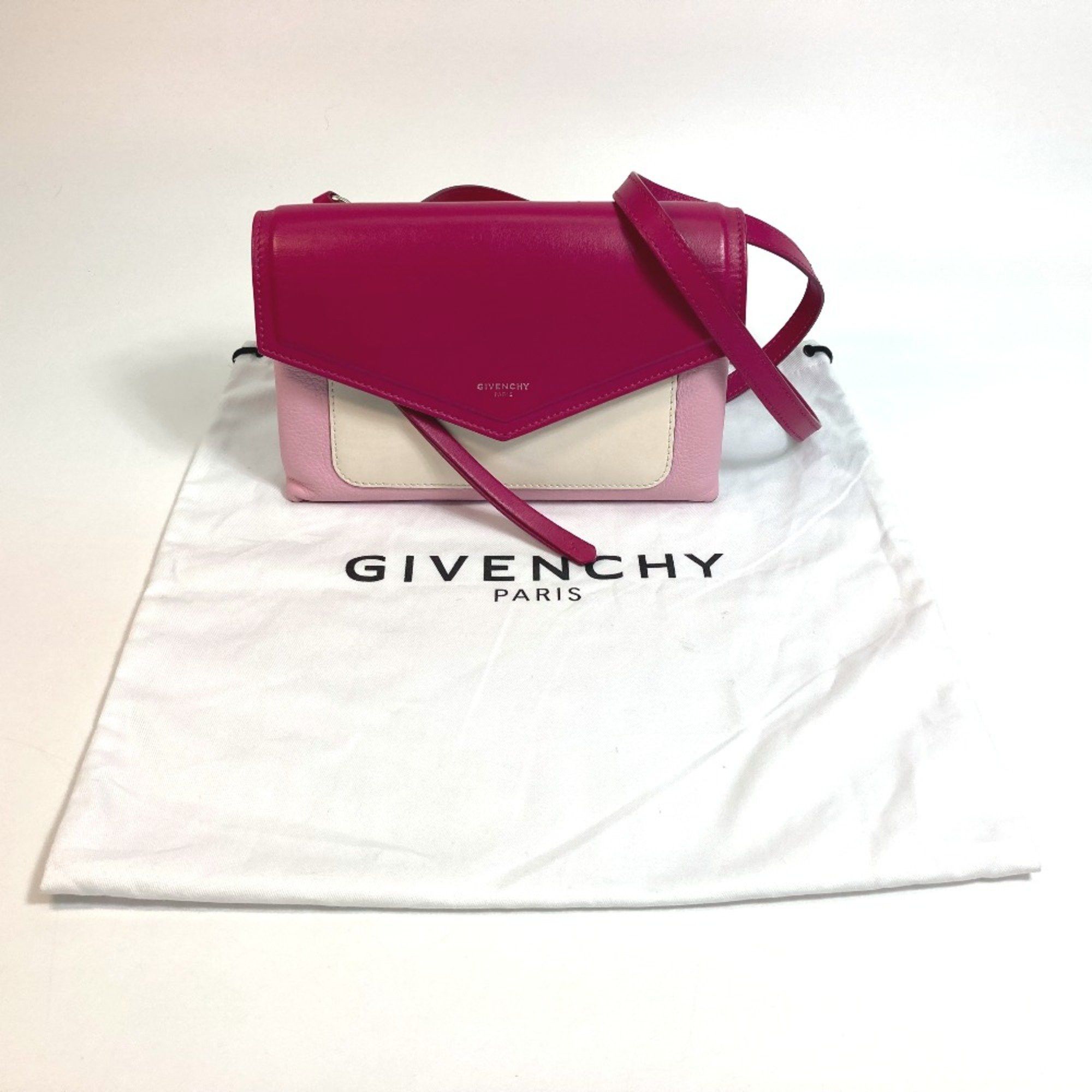 Givenchy Givenchy flap Bag Pochette Crossbody Shoulder Bag Pink x White Size ONE SIZE - 16 Thumbnail