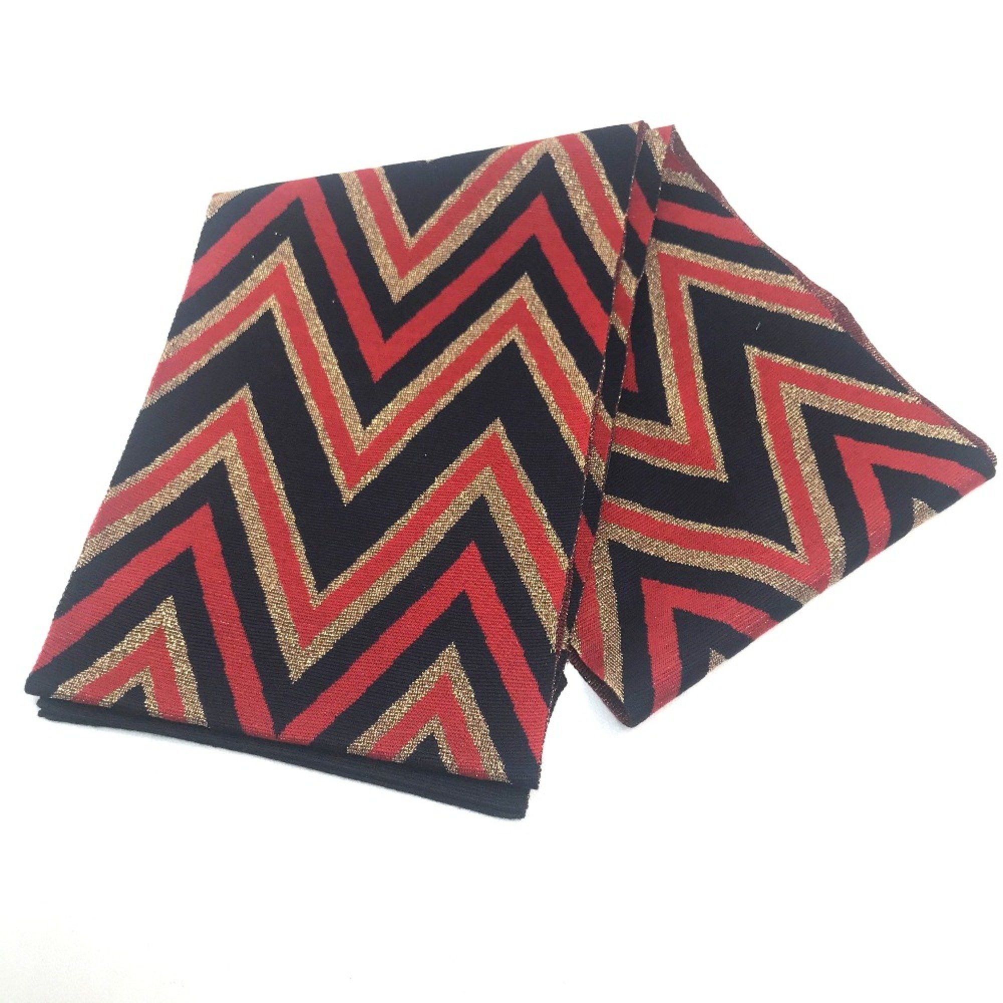 Gucci Gucci Stole/Shawl Scarf Navy Navy x Gold x Red Size ONE SIZE - 3 Thumbnail
