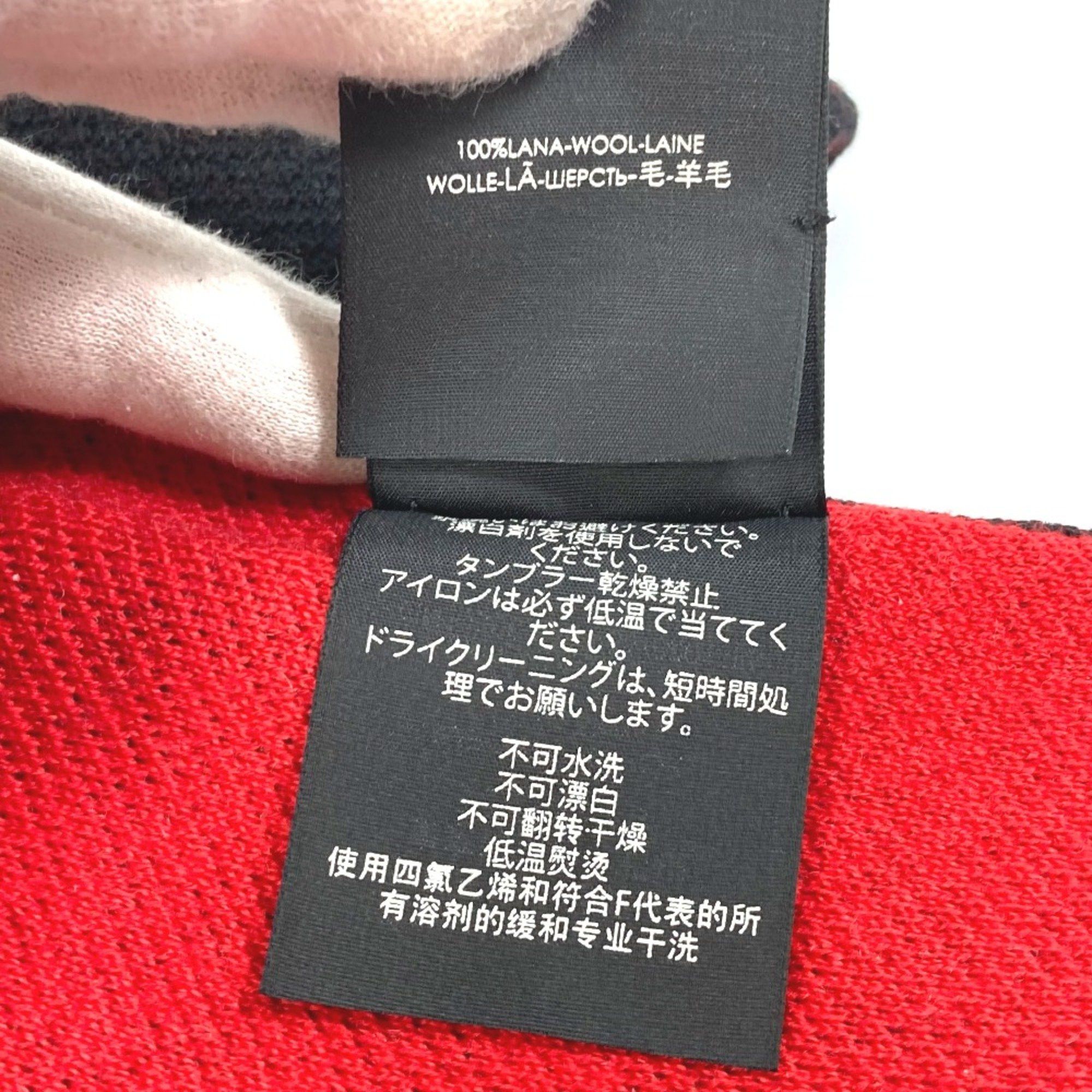Gucci Gucci BE LOVED Logo fringe Scarf Black Red Size ONE SIZE - 7 Thumbnail
