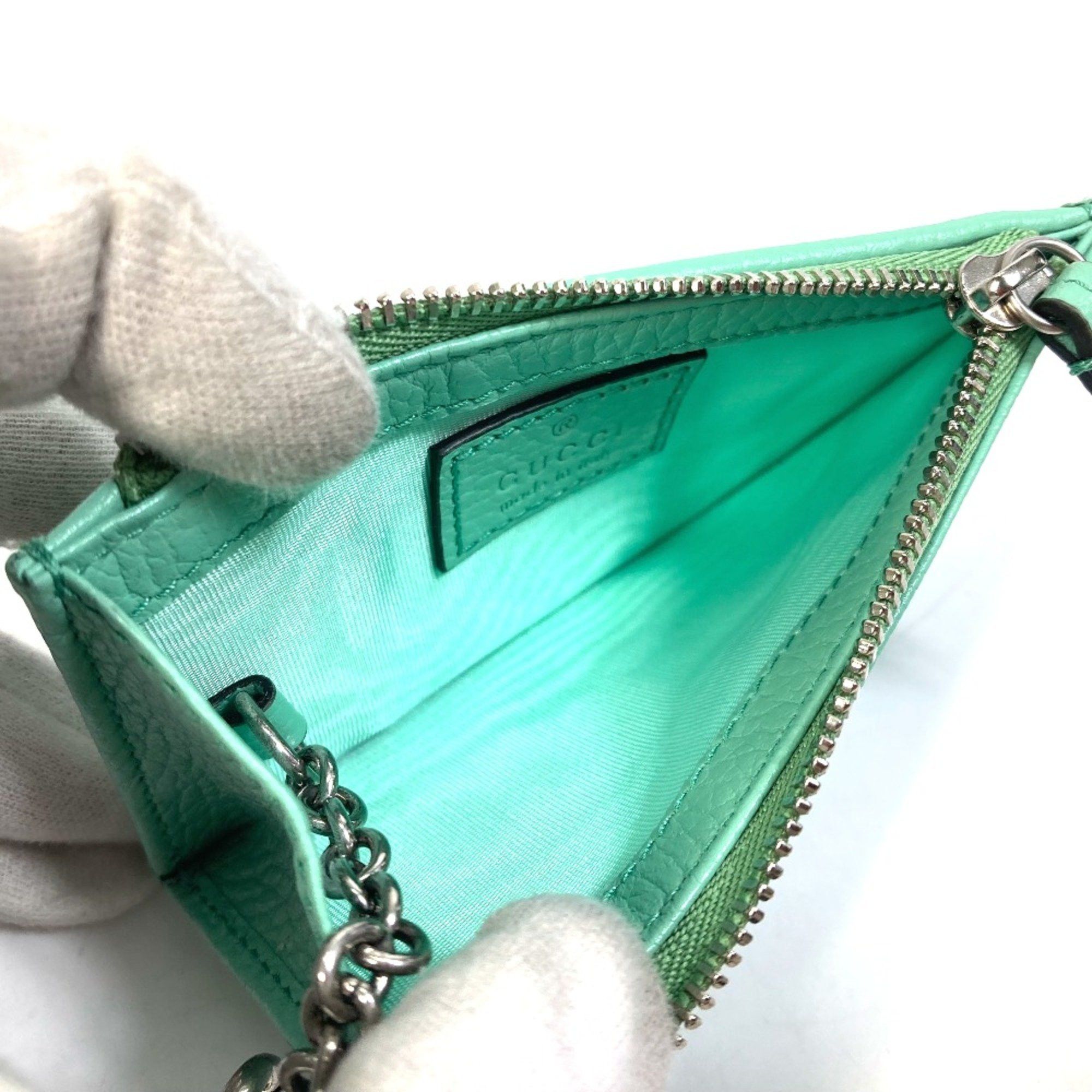 Gucci Gucci 701070 GG Marmont Card Case coin purse GreenBased Size ONE SIZE - 9 Thumbnail