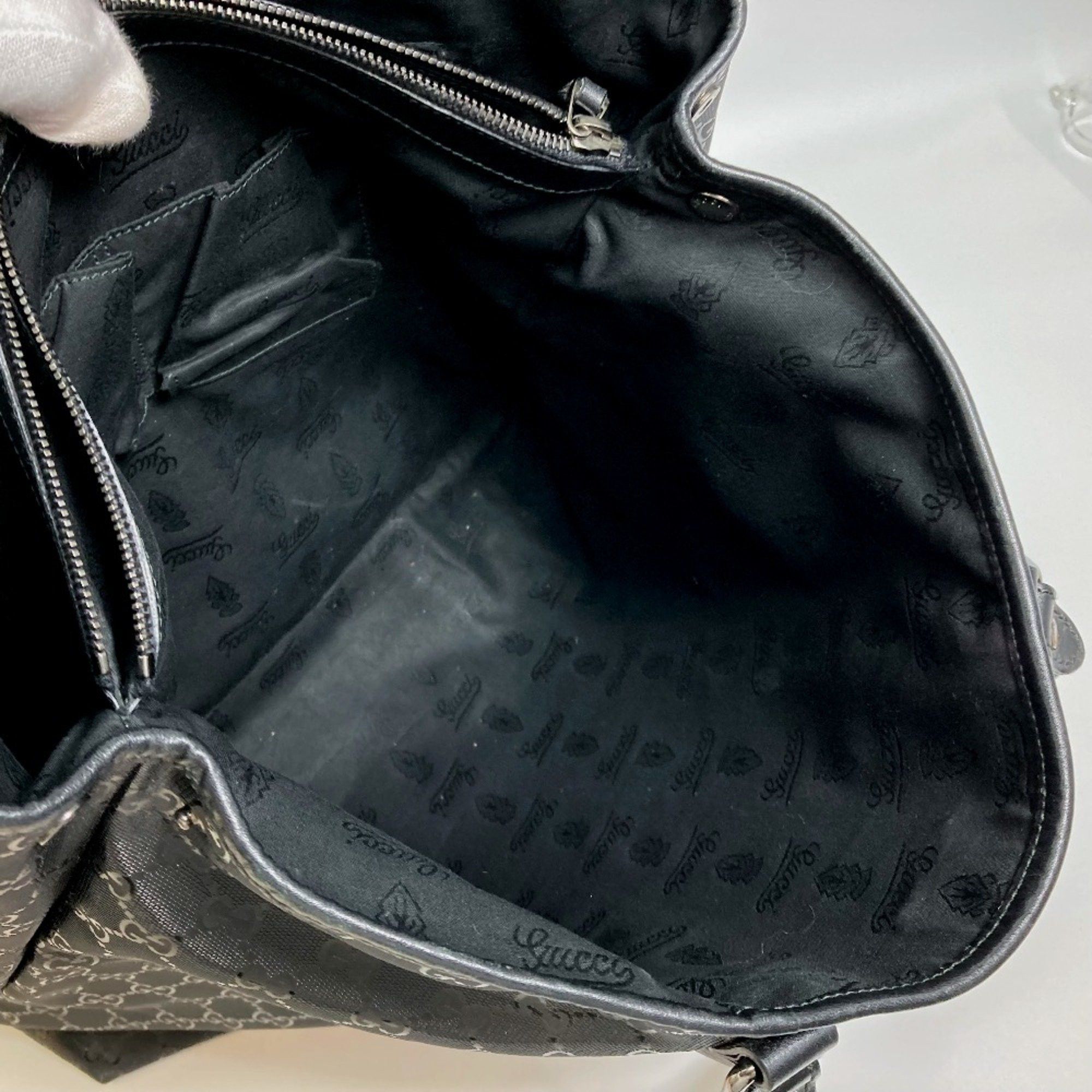 Gucci Gucci 223668 GG implementation Bag Tote Bag Black Size ONE SIZE - 13 Thumbnail