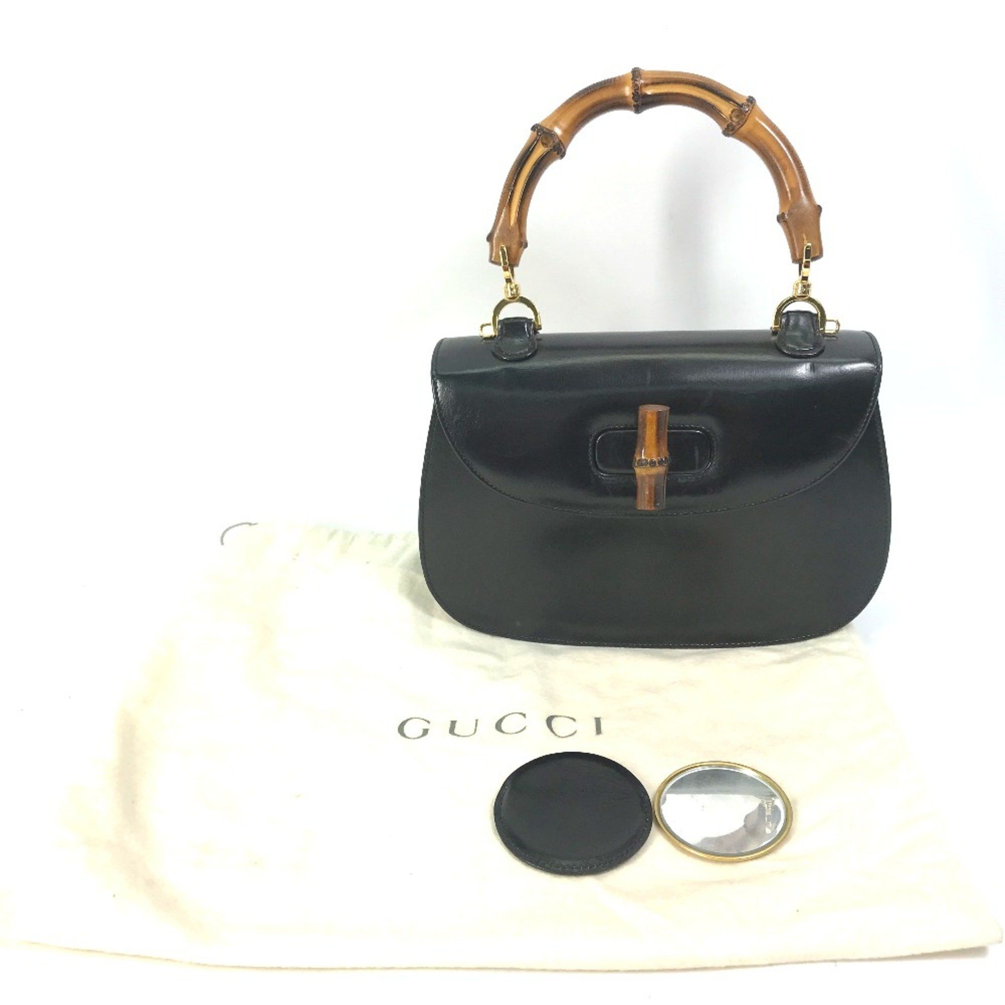 Gucci Gucci 000-1951 turn lock old gucci top handle bag Hand Bag Black Size ONE SIZE - 16 Thumbnail