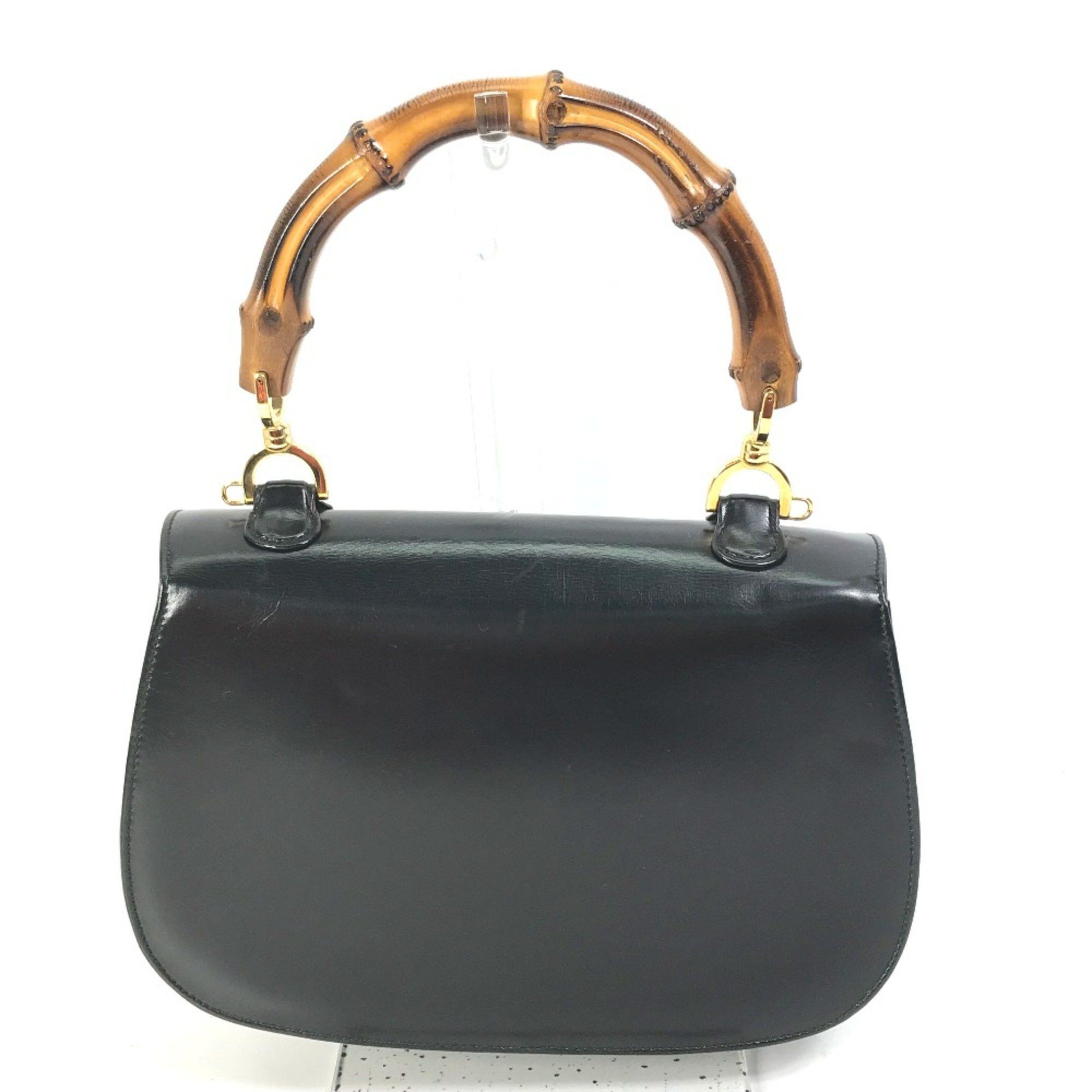 Gucci Gucci 000-1951 turn lock old gucci top handle bag Hand Bag Black Size ONE SIZE - 2 Thumbnail