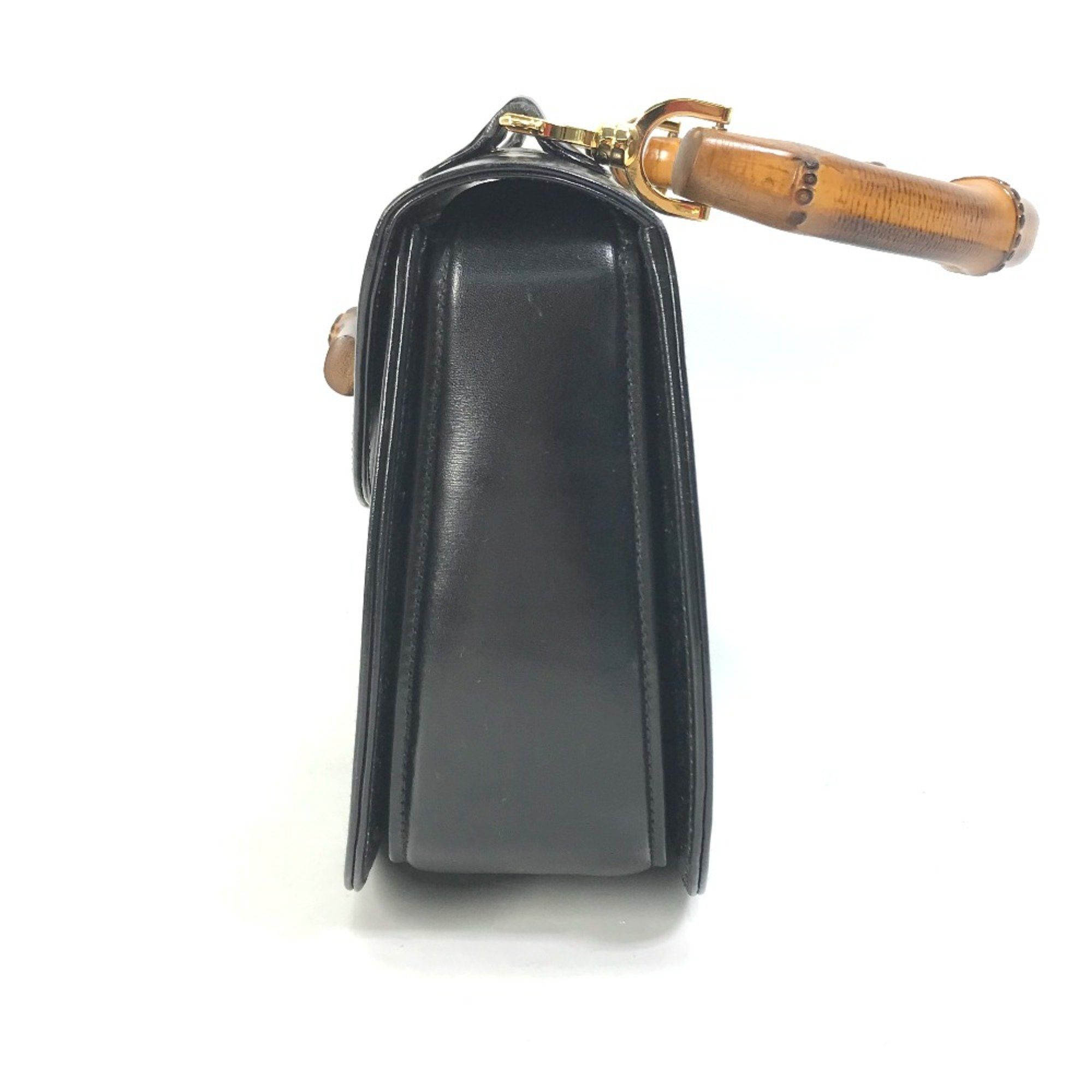 Gucci Gucci 000-1951 turn lock old gucci top handle bag Hand Bag Black Size ONE SIZE - 4 Thumbnail
