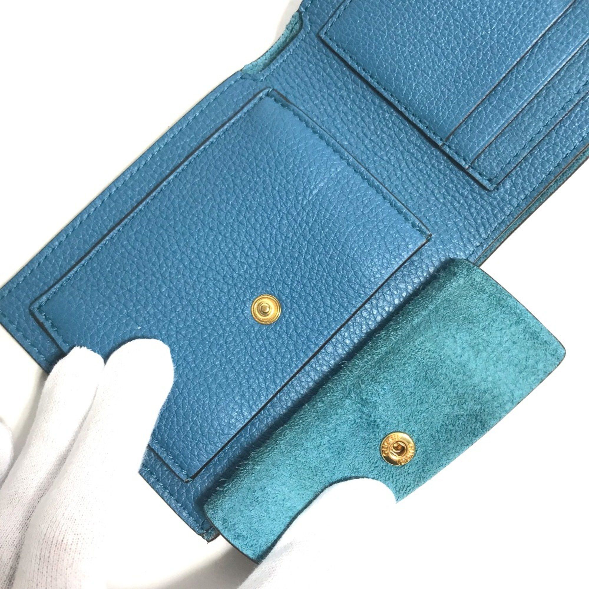 Gucci Gucci 658681 logo Compact wallet Folded wallet blue Size ONE SIZE - 5 Thumbnail