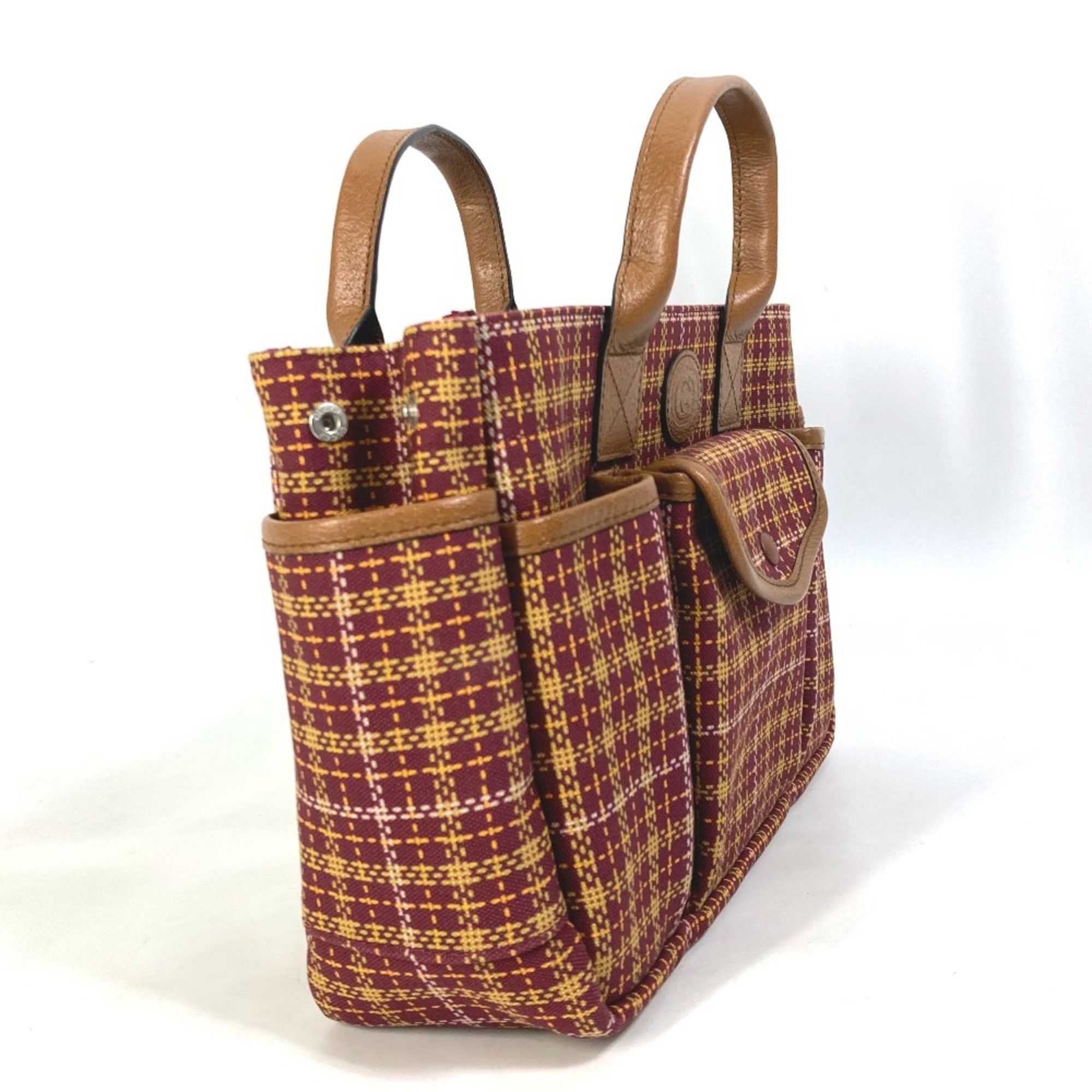 Gucci Gucci 628159 check Tote Bag Hand Bag Brown/Bordeaux Based Size ONE SIZE - 3 Thumbnail