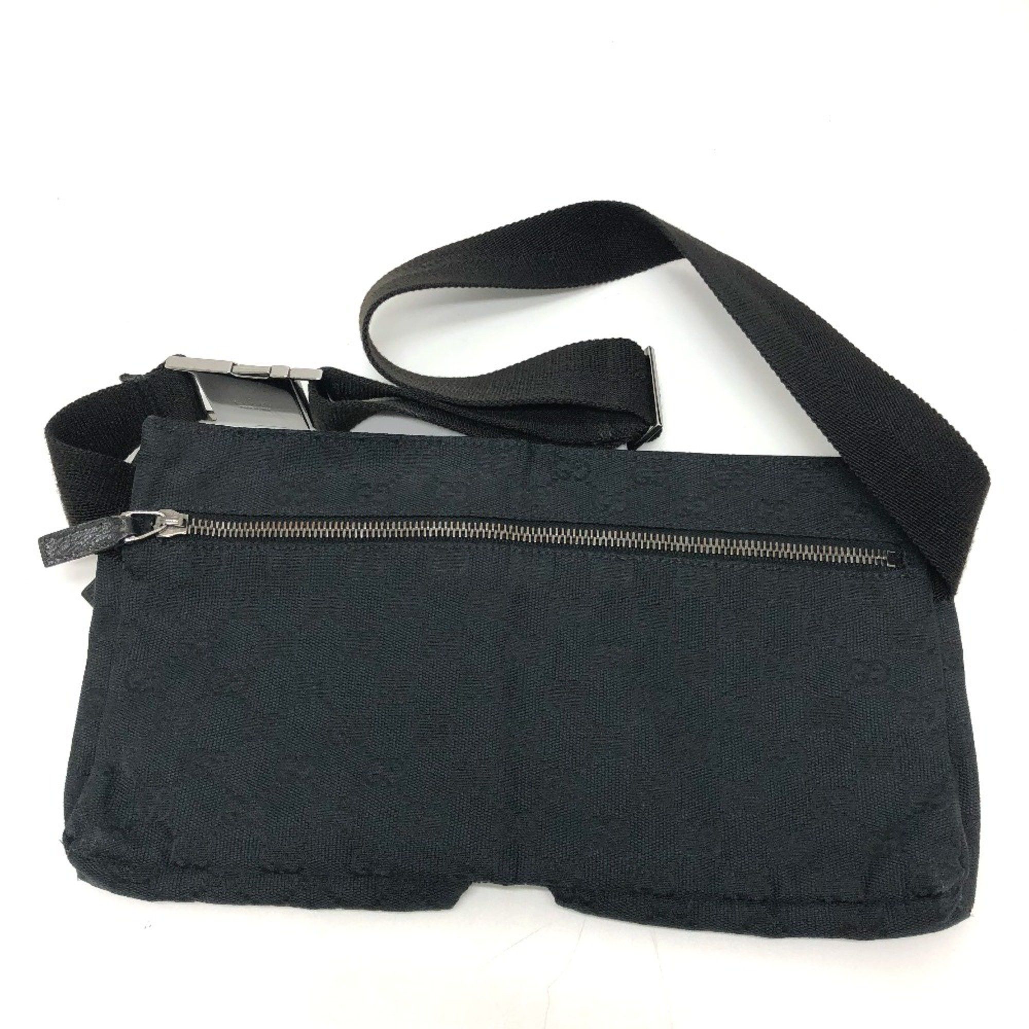 Gucci Gucci 28566 GG Bag Waist Pouch Black SilverHardware Size ONE SIZE - 2 Thumbnail