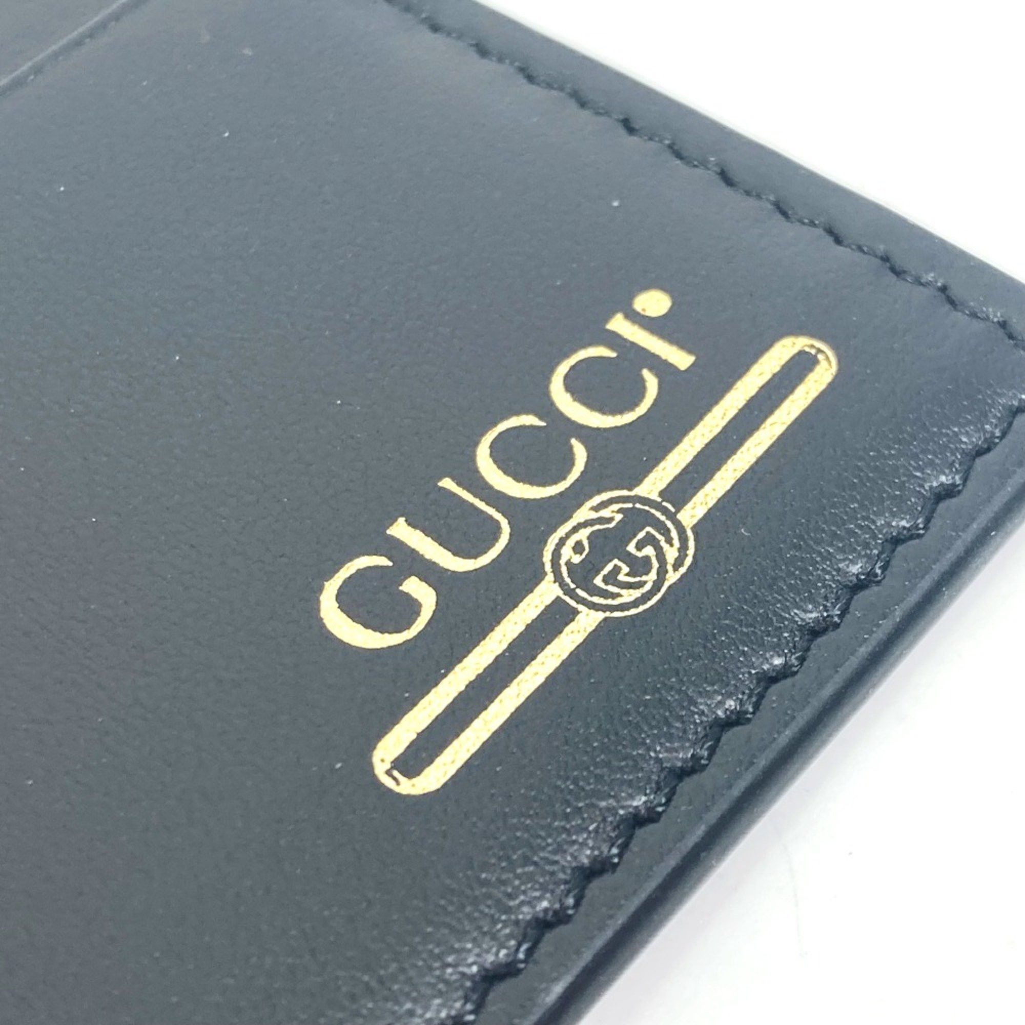 Gucci Gucci 547596 logo Pass case Card Case Black Gold Size ONE SIZE - 5 Thumbnail