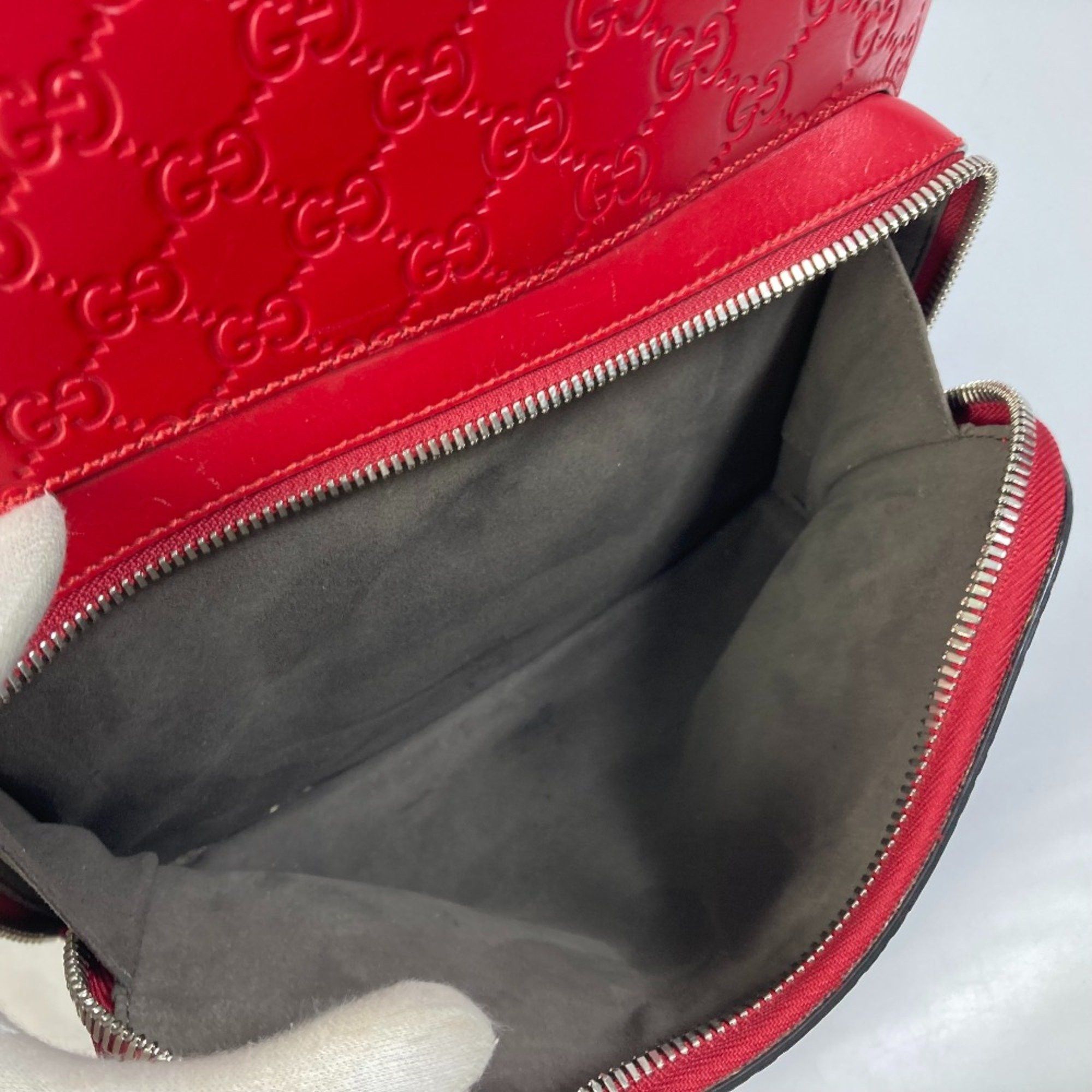 Gucci Gucci 406370 Guccissima backpack bag Backpack Red Size ONE SIZE - 10 Thumbnail