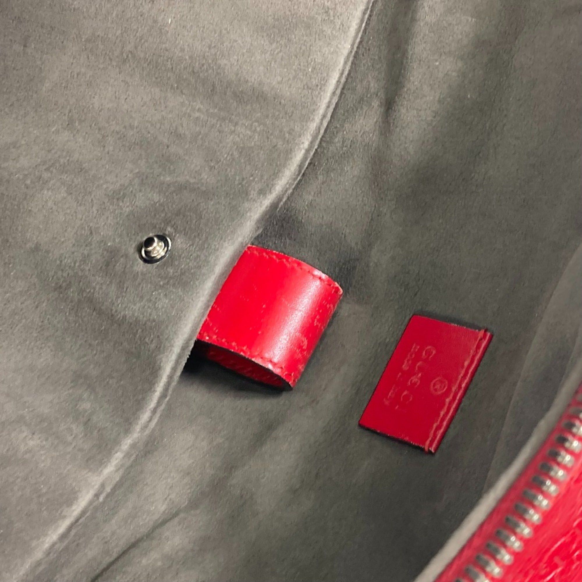 Gucci Gucci 406370 Guccissima backpack bag Backpack Red Size ONE SIZE - 12 Thumbnail