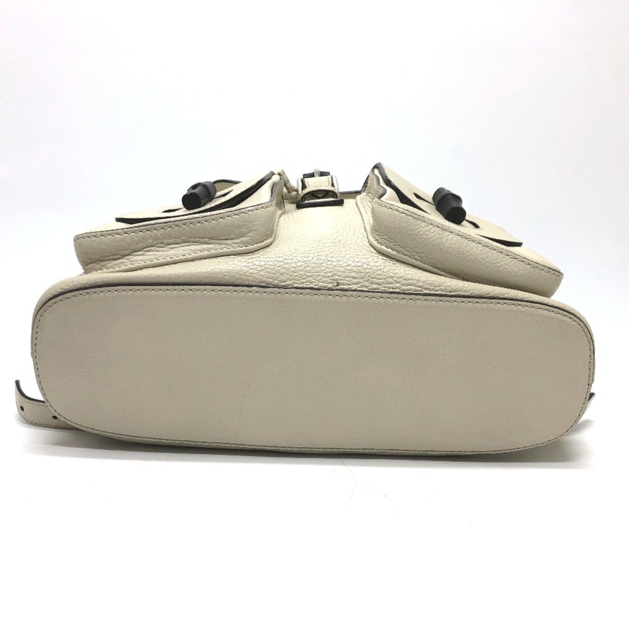 Gucci Gucci 370833 Bamboo Backpack WhiteBased SilverHardware Size ONE SIZE - 4 Thumbnail