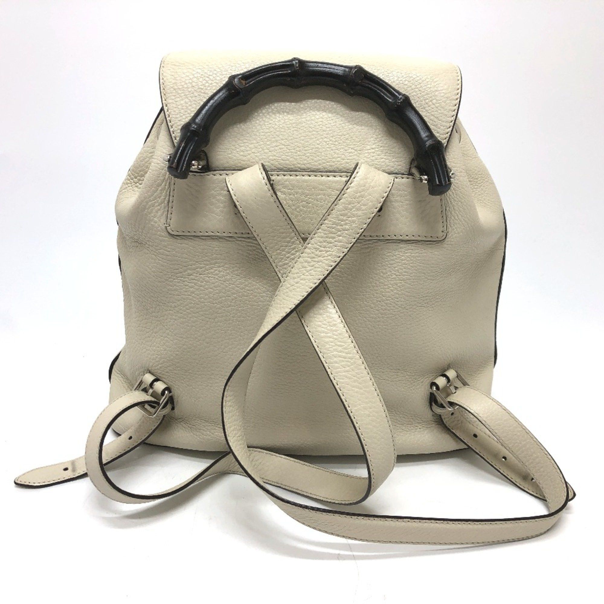 Gucci Gucci 370833 Bamboo Backpack WhiteBased SilverHardware Size ONE SIZE - 2 Thumbnail