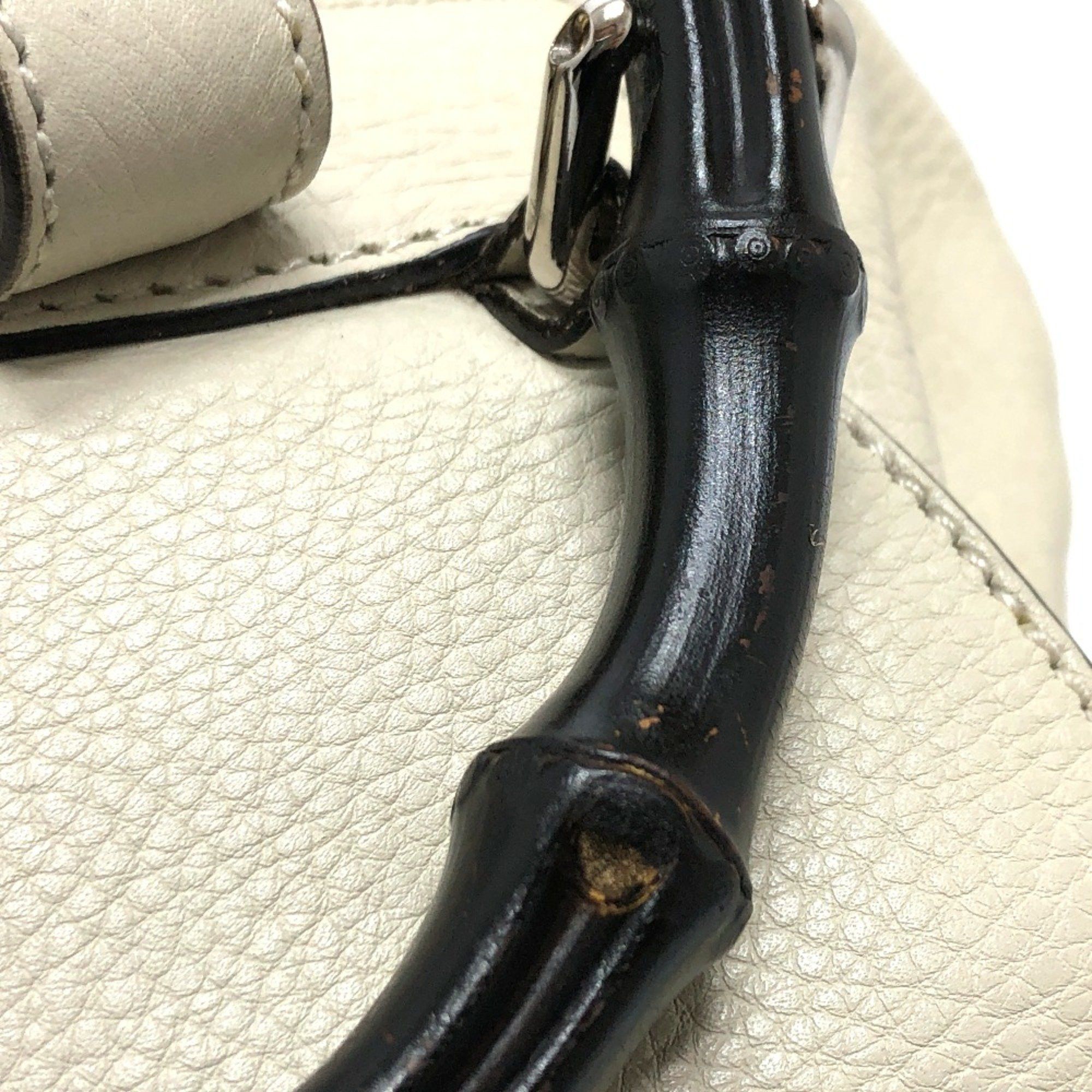 Gucci Gucci 370833 Bamboo Backpack WhiteBased SilverHardware Size ONE SIZE - 12 Thumbnail