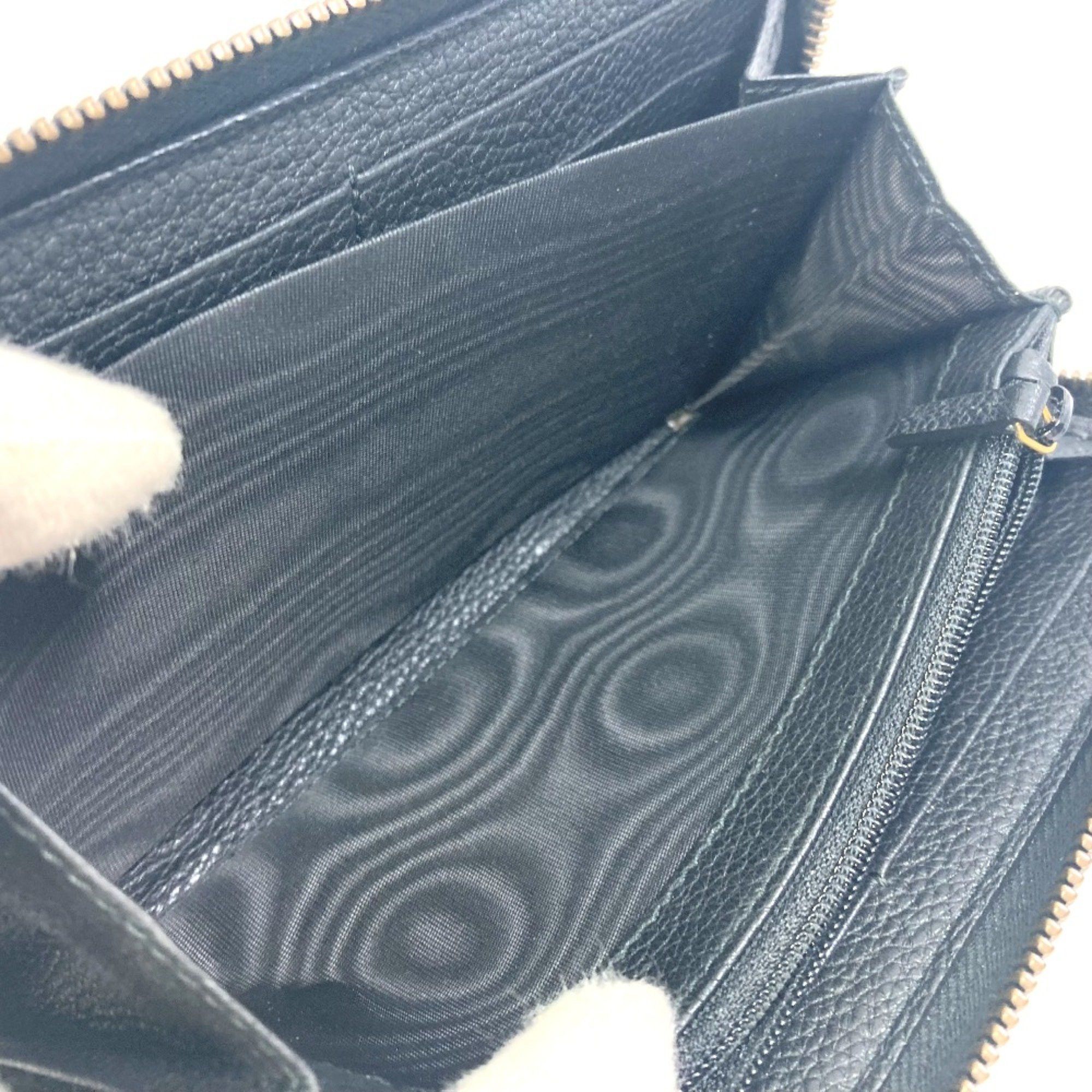 Gucci Gucci 496317 Sherry line Zip Around Long Wallet Black Size ONE SIZE - 11 Thumbnail