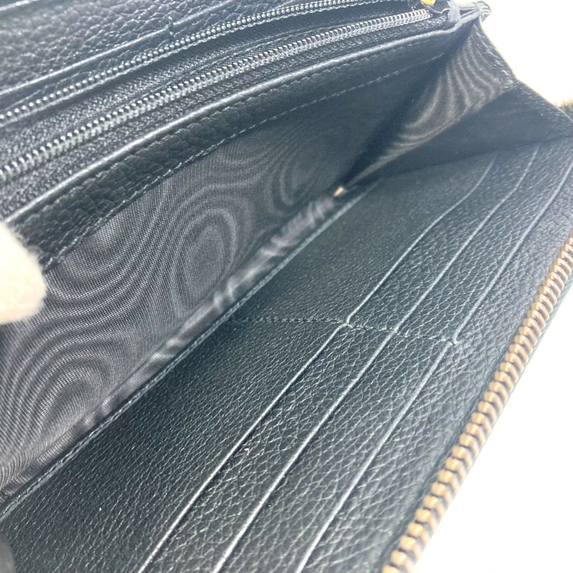 Gucci Gucci 496317 Sherry line Zip Around Long Wallet Black Size ONE SIZE - 10 Thumbnail