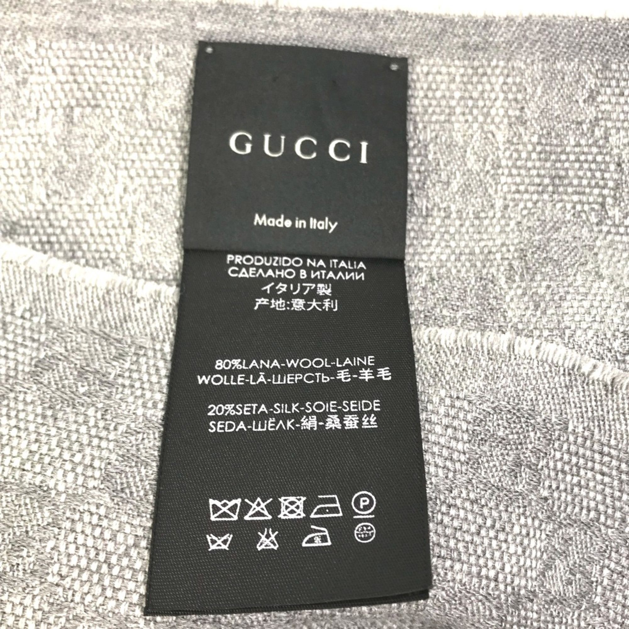 Gucci Gucci 542984 fringe Scarf Gray x blue x black Size ONE SIZE - 8 Thumbnail