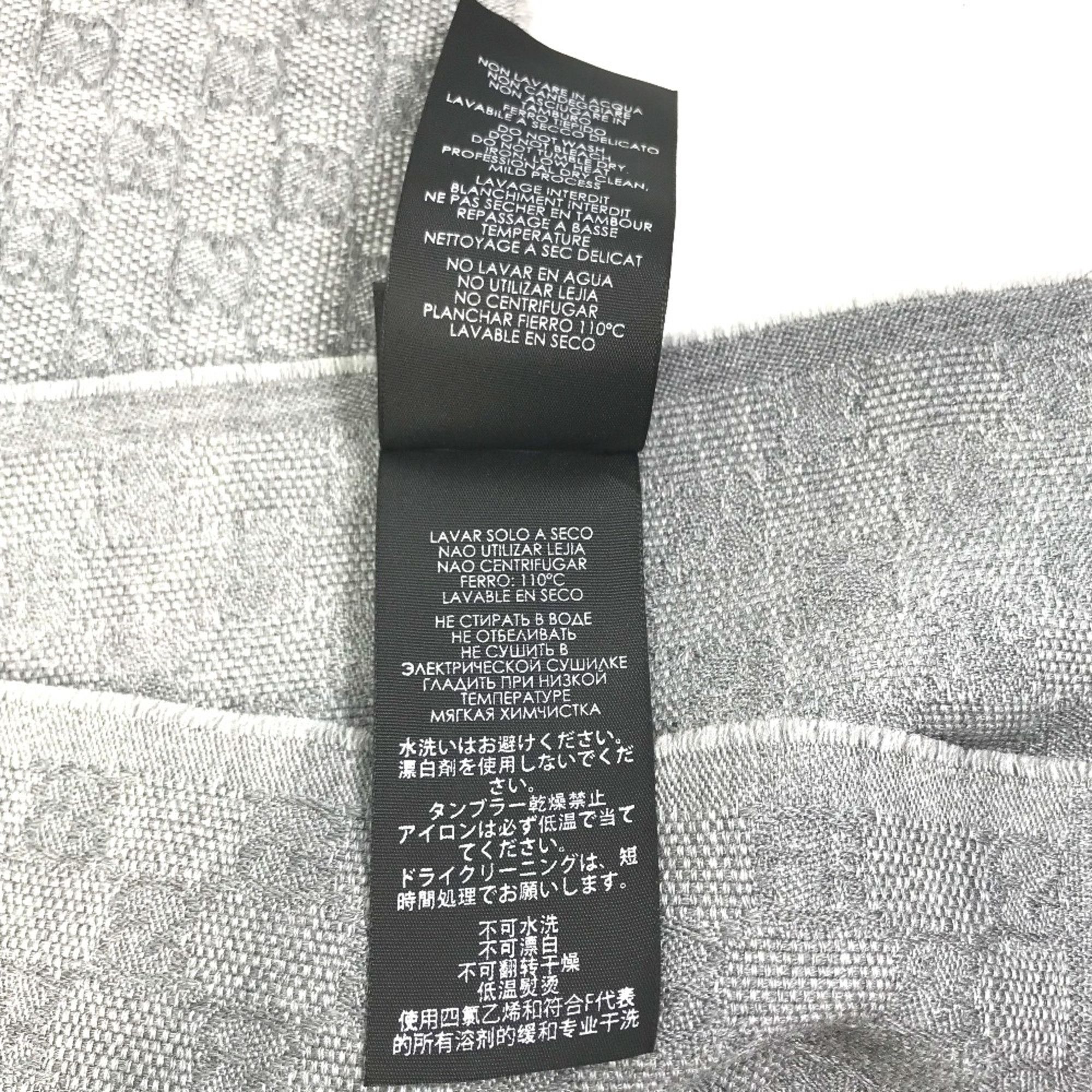 Gucci Gucci 542984 fringe Scarf Gray x blue x black Size ONE SIZE - 9 Thumbnail