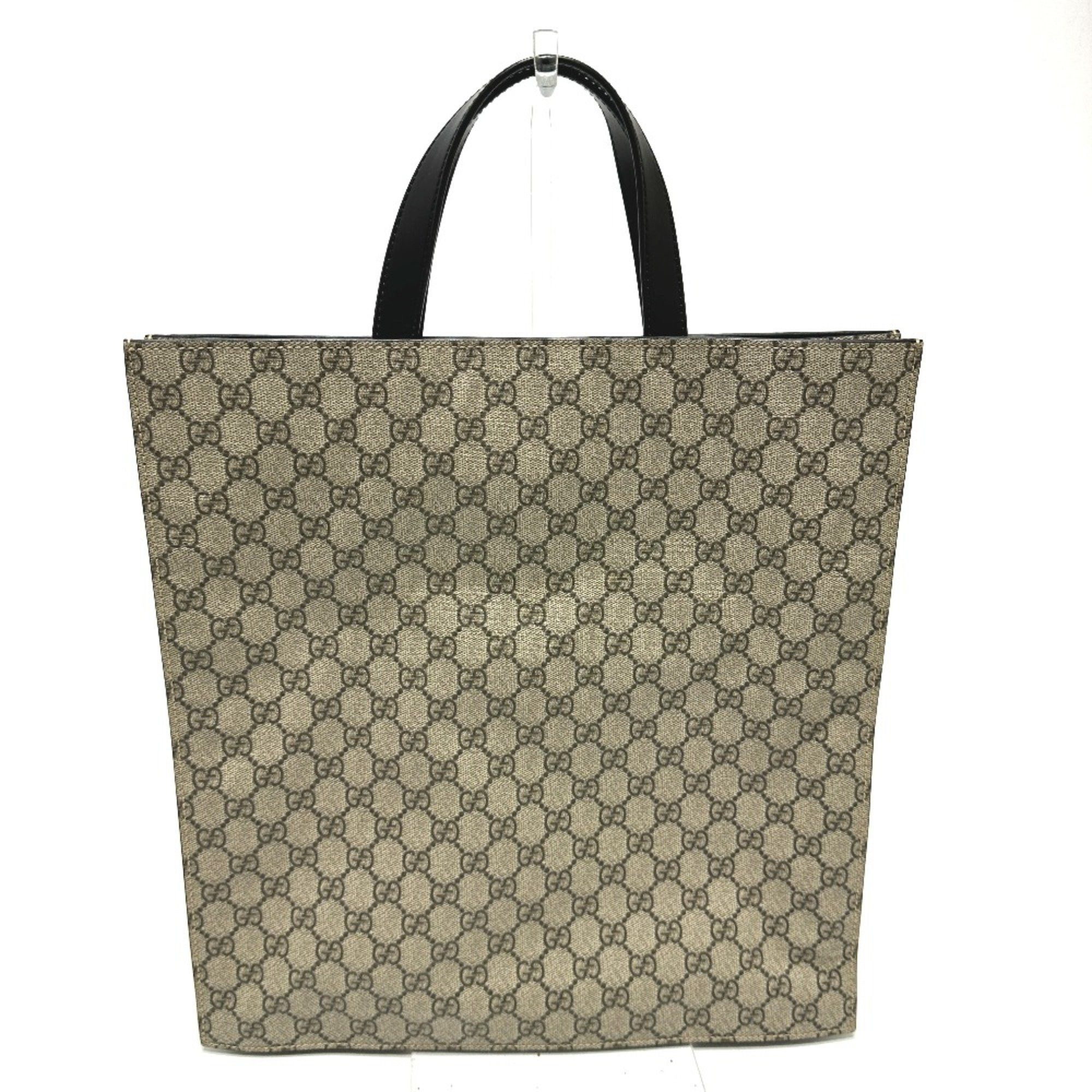 Gucci Gucci 456217 GG Hand Bag Tote Bag Beige Black Size ONE SIZE - 2 Thumbnail