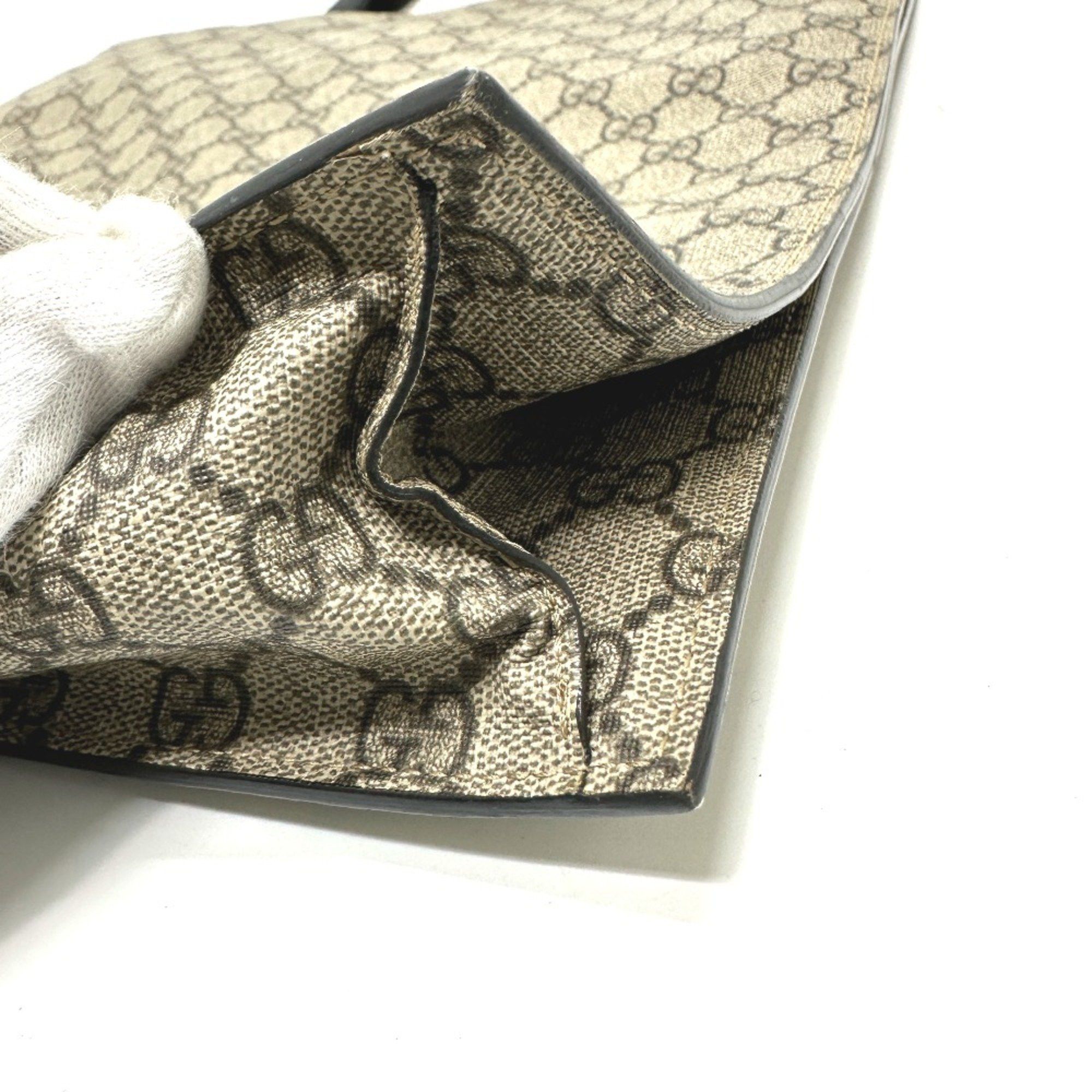 Gucci Gucci 456217 GG Hand Bag Tote Bag Beige Black Size ONE SIZE - 10 Thumbnail