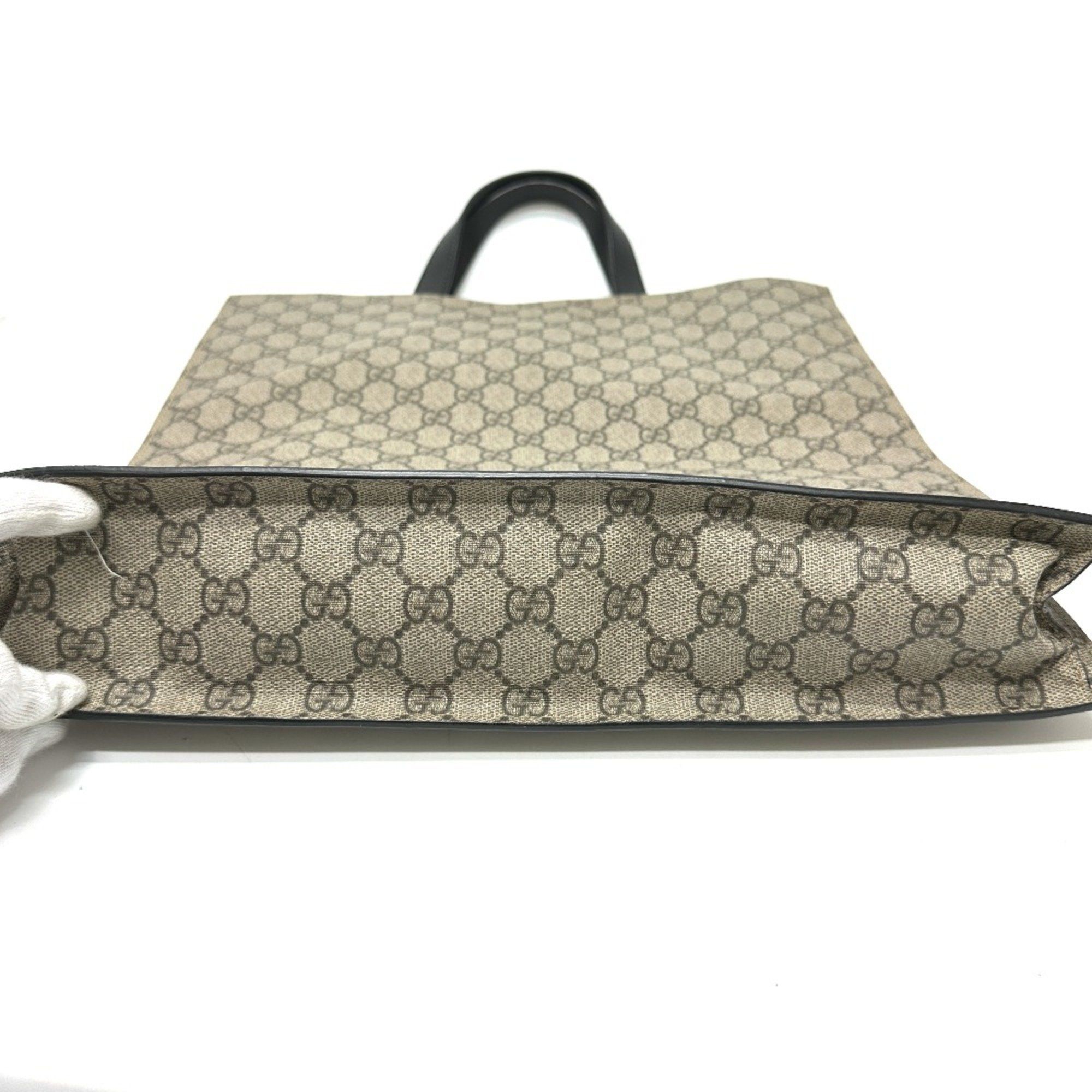 Gucci Gucci 456217 GG Hand Bag Tote Bag Beige Black Size ONE SIZE - 11 Thumbnail