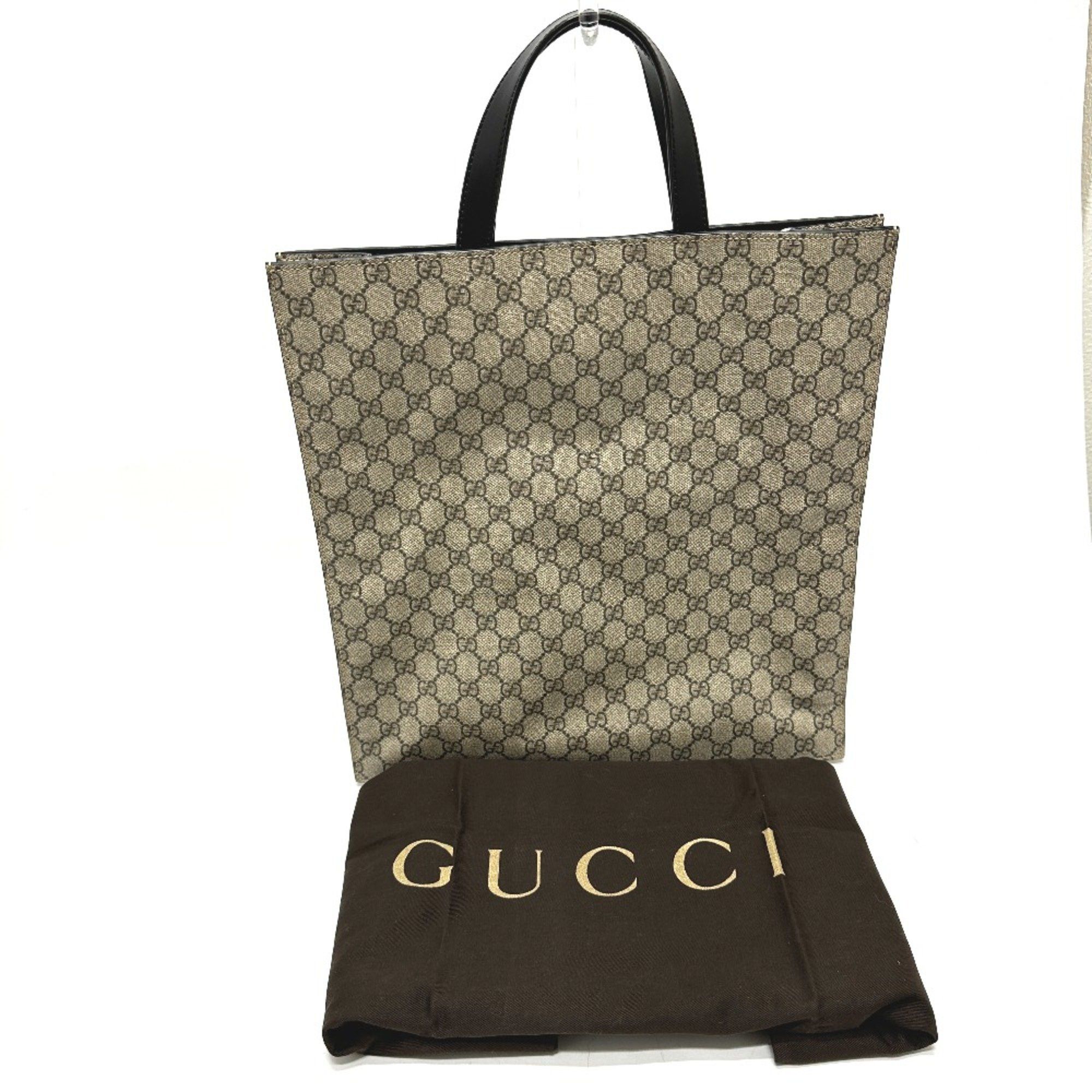 Gucci Gucci 456217 GG Hand Bag Tote Bag Beige Black Size ONE SIZE - 12 Thumbnail