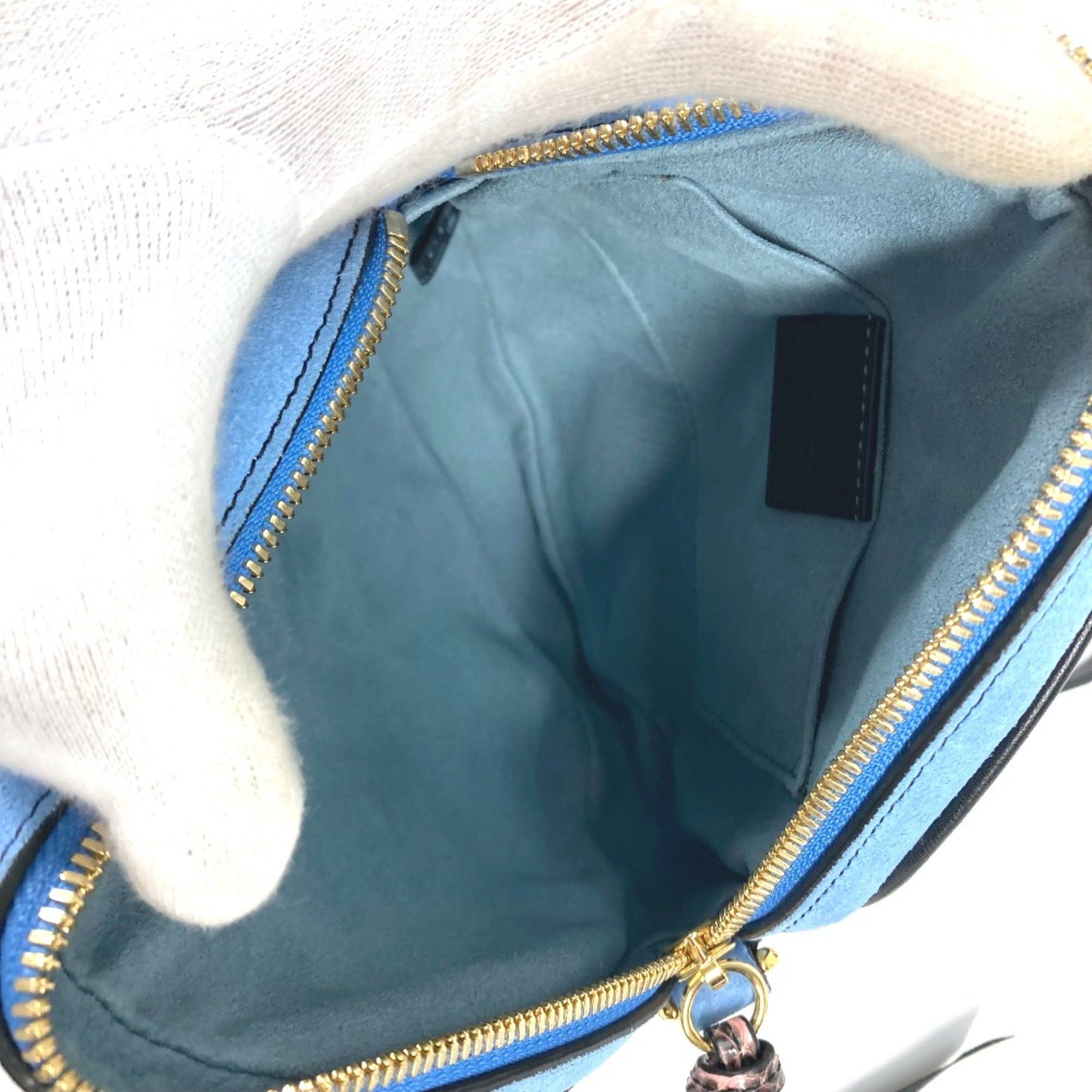 Gucci Gucci 499823 Round Pochette Crossbody Chain Shoulder Bag blue Size ONE SIZE - 12 Thumbnail