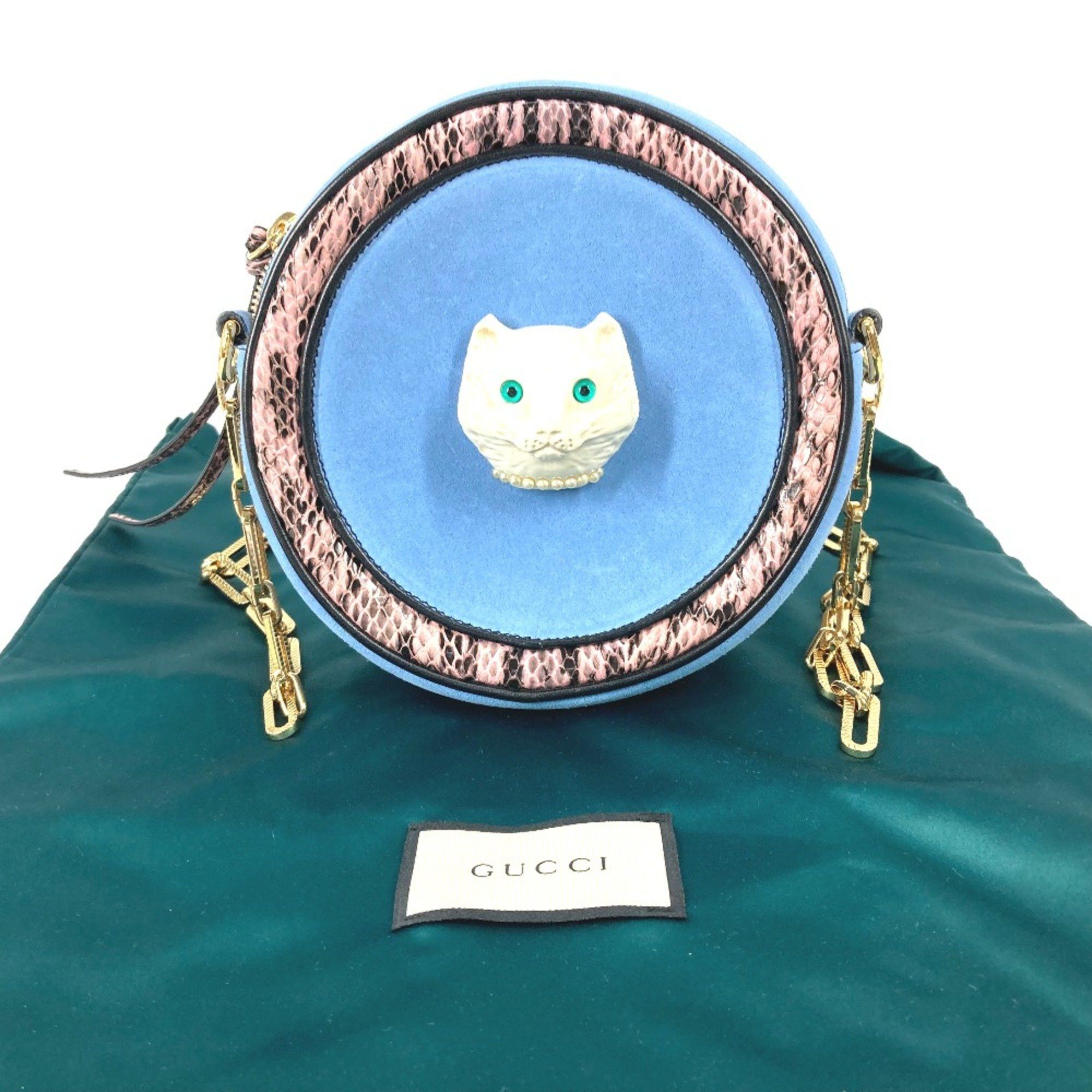 Gucci Gucci 499823 Round Pochette Crossbody Chain Shoulder Bag blue Size ONE SIZE - 3 Thumbnail