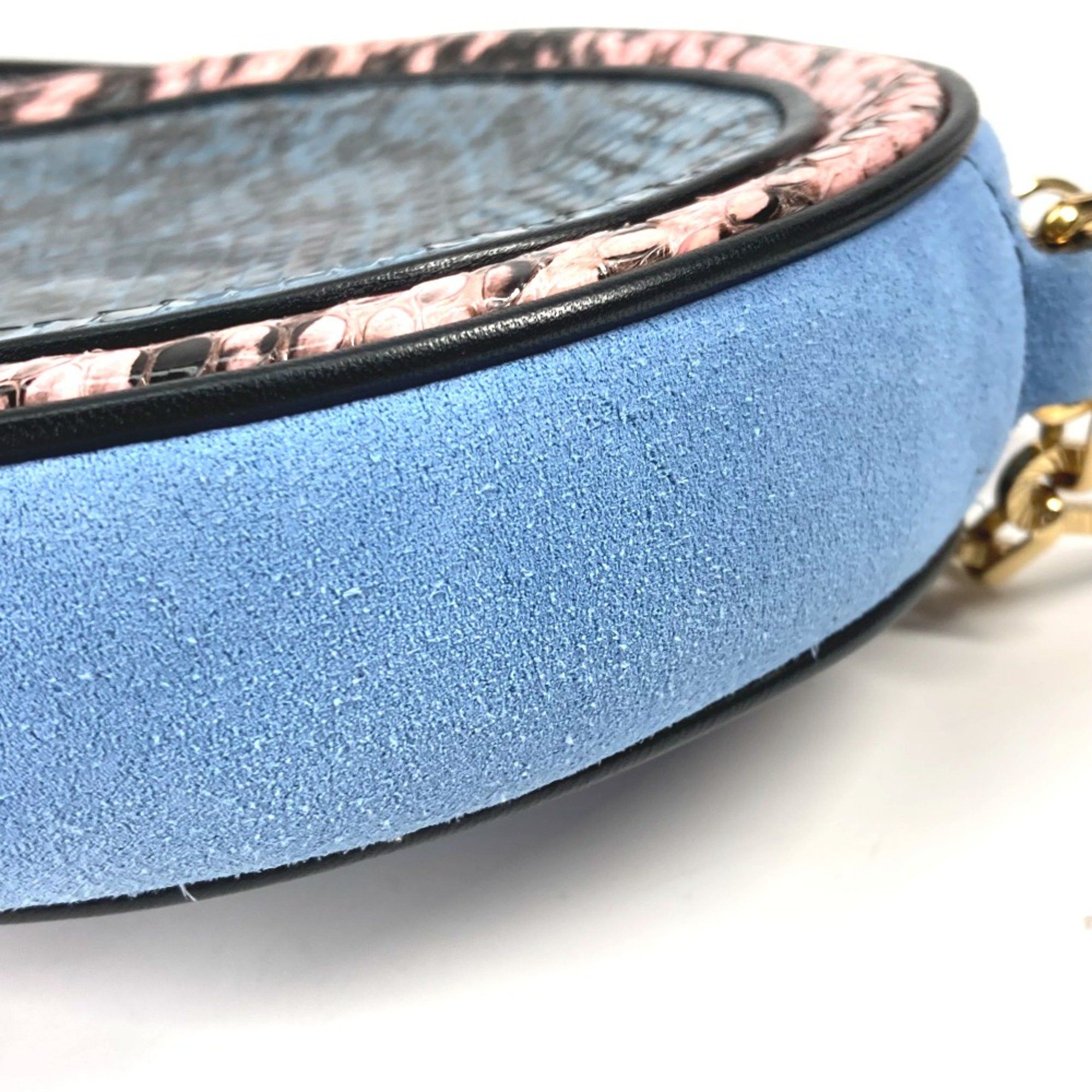 Gucci Gucci 499823 Round Pochette Crossbody Chain Shoulder Bag blue Size ONE SIZE - 10 Thumbnail