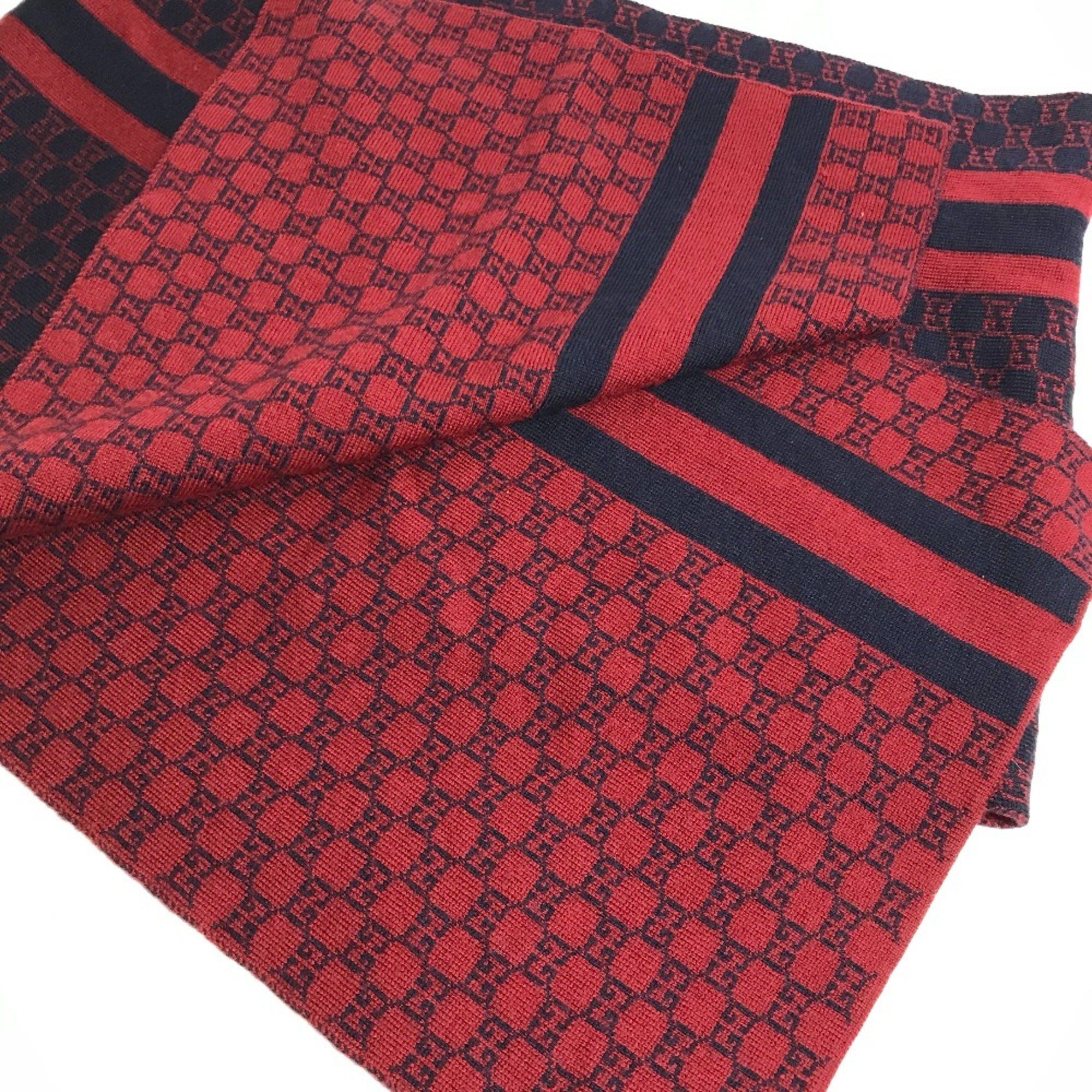 Gucci Gucci Bicolor Scarf Red Navy Size ONE SIZE - 5 Thumbnail