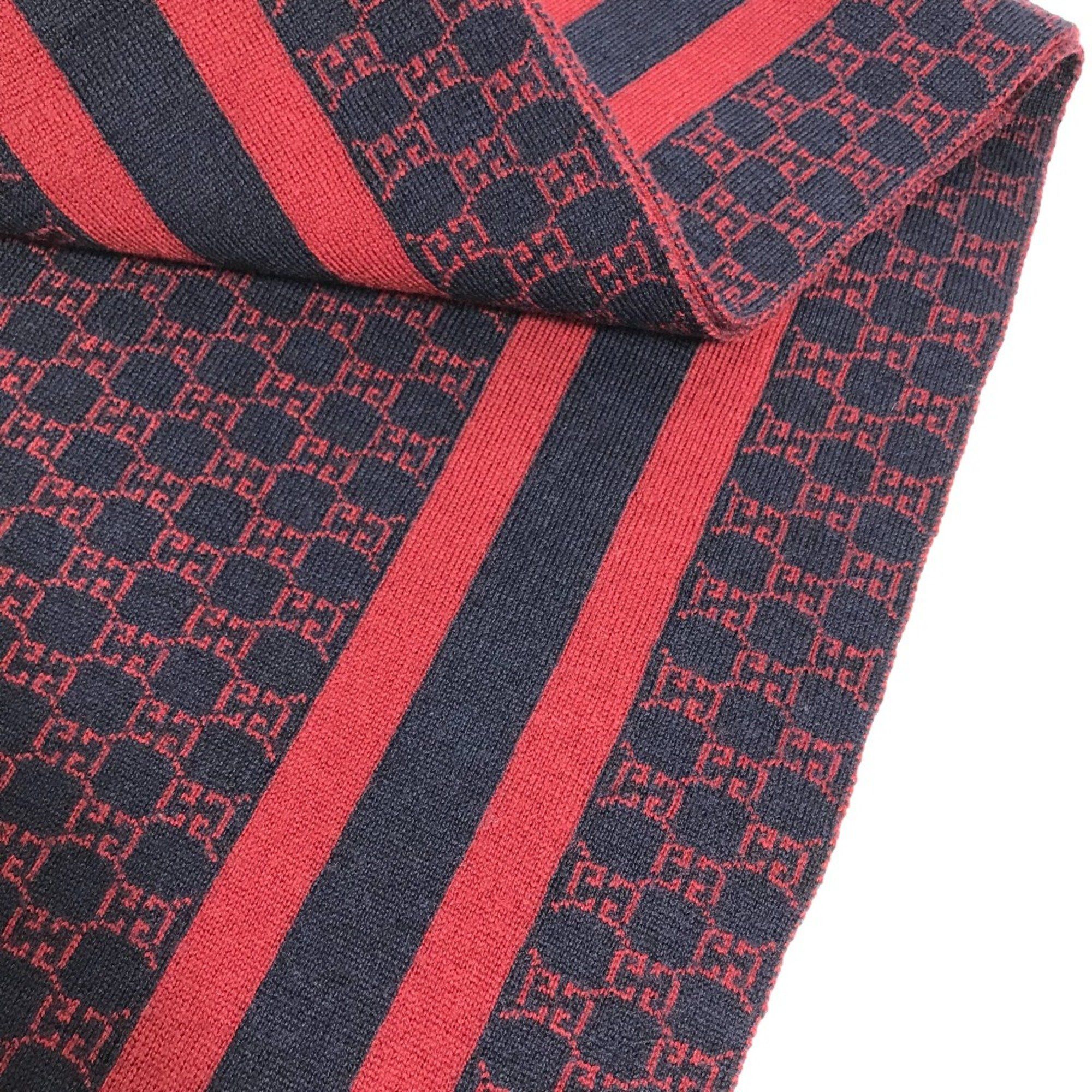 Gucci Gucci Bicolor Scarf Red Navy Size ONE SIZE - 3 Thumbnail
