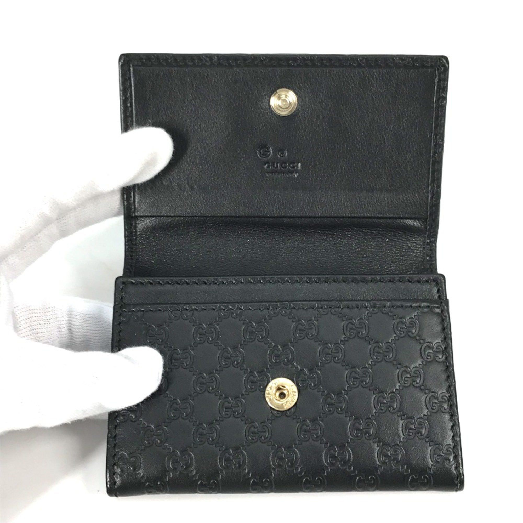 Gucci Gucci 544030 Guccissima Two fold Card Case Black Size ONE SIZE - 11 Thumbnail