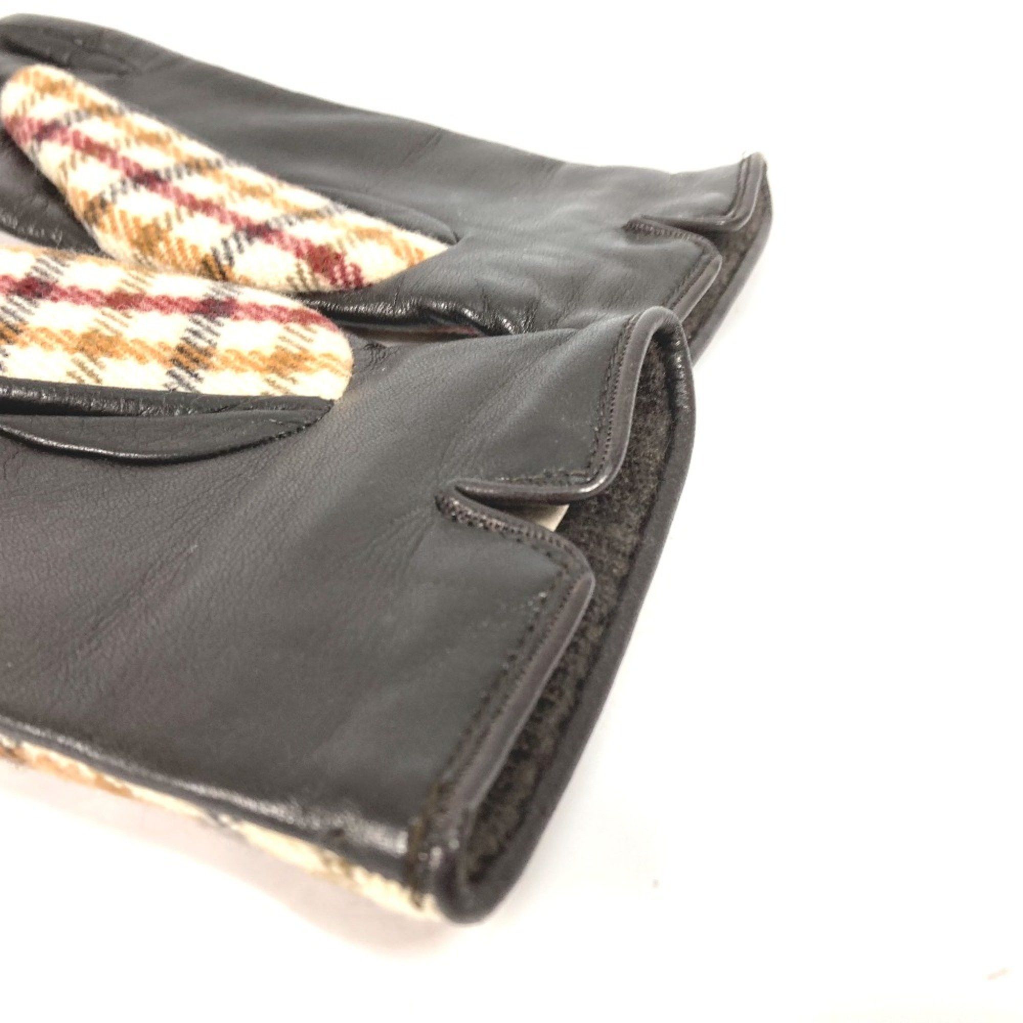 Gucci Gucci 603635 check gloves Glove Brown Beige Size ONE SIZE - 6 Thumbnail