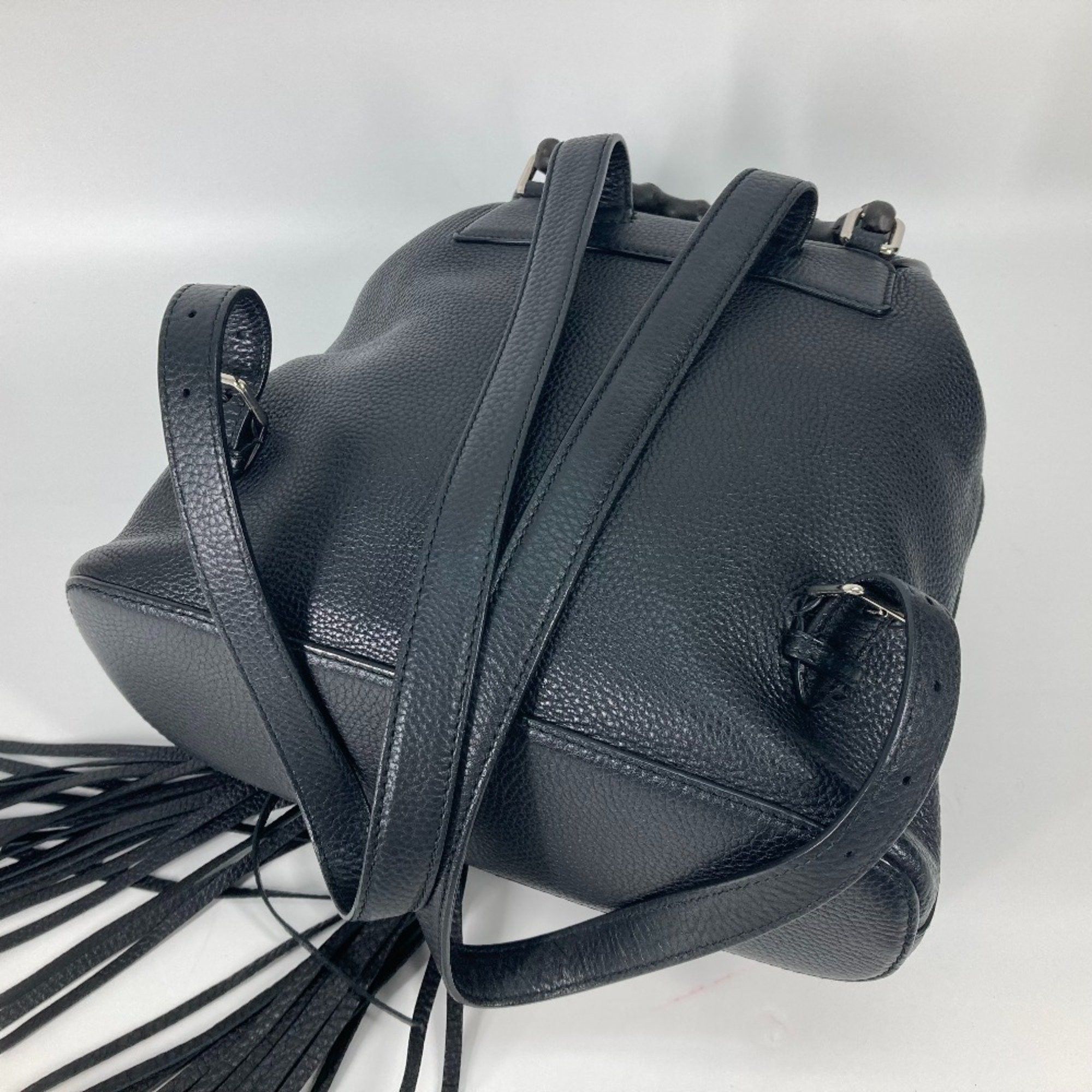 Gucci Gucci 370833 Bamboo Bag Backpack Black Size ONE SIZE - 12 Thumbnail