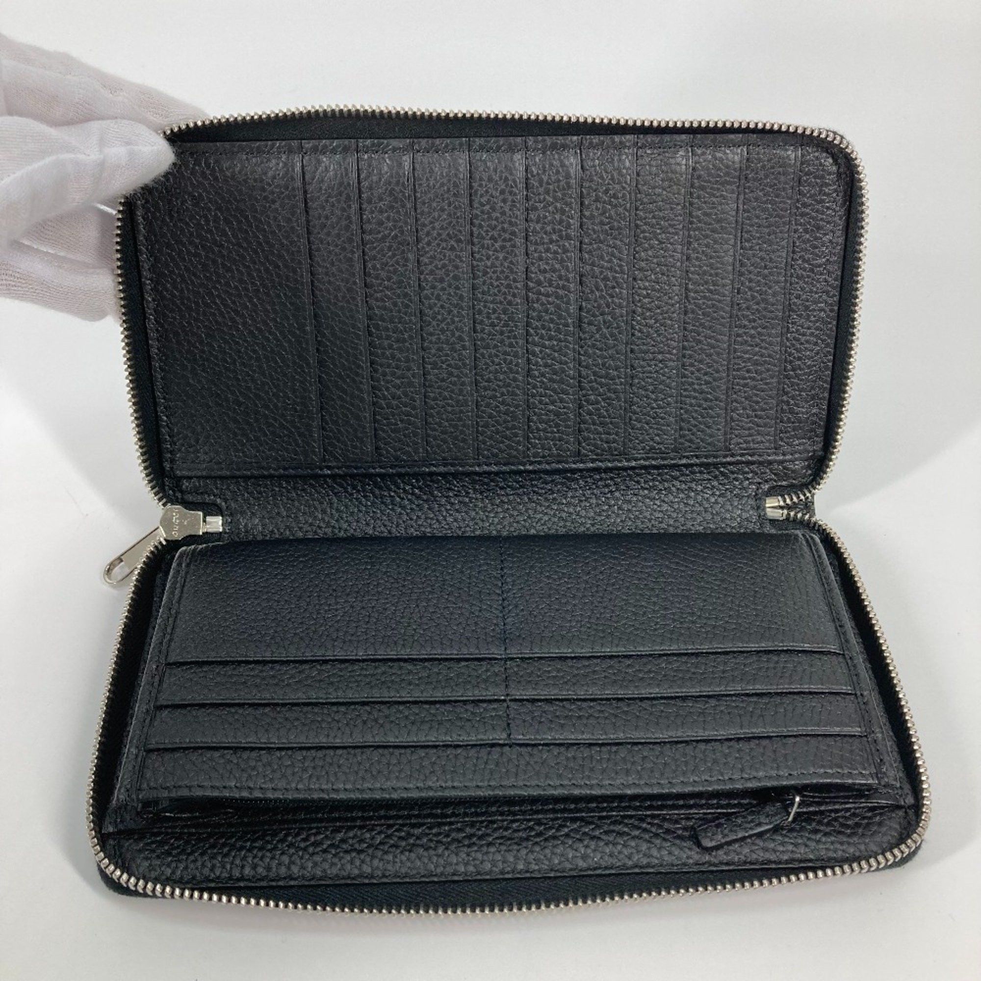 Gucci Gucci 739482 Jumbo GG Zip Around Long Wallet Black Size ONE SIZE - 11 Thumbnail